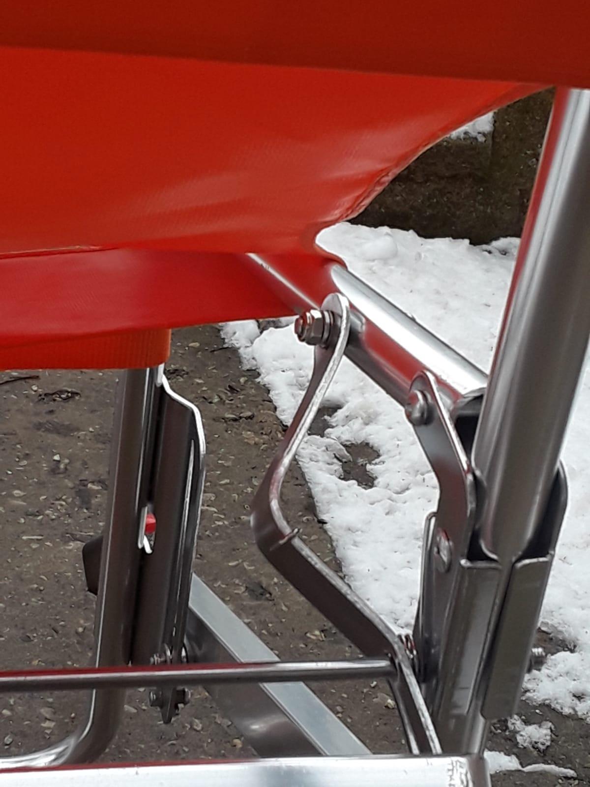 LINE2design-USA-EMS Mobility Chair - Ambulance Firefighter Medical Foldable Aluminum Manual Chair + 3 Adjustable Straps with Quick Release Buckles - Orange customer photo 1