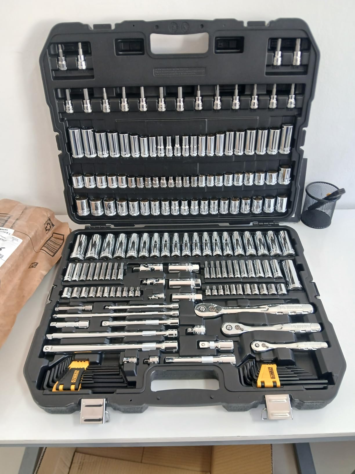DEWALT 192 Pcs. Mechanics Tool Set, 1/2, 1/4, 3/8 Socket Set, SAE and Metric Socket Wrench Set, Hard Shell Tool Box (DWMT75049) customer photo 2