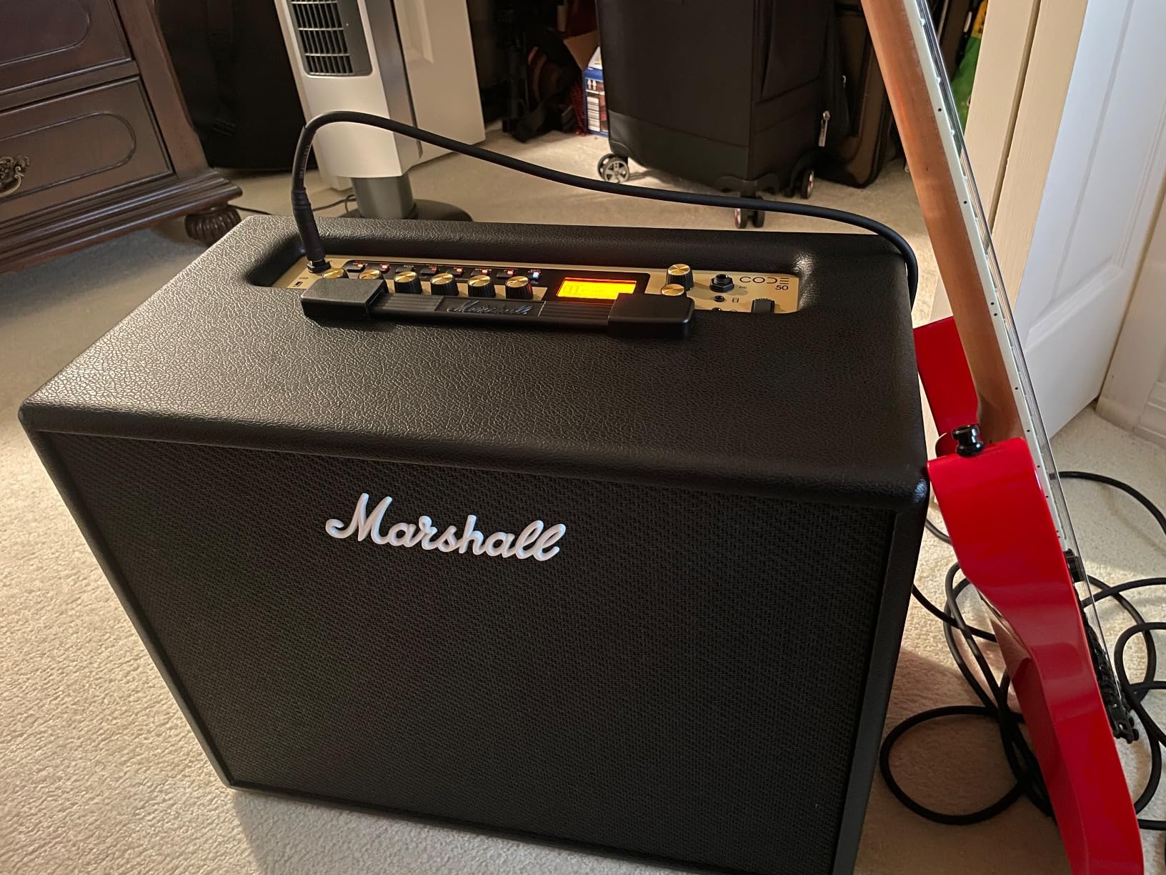 Marshall CODE50 Digital Combo Guitar Amp - Digital Effects and 100+ Presets | Preamp and Power Amp Models | 3.5 mm Aux Input | Bluetooth Connectivity | 50W Output customer photo 1