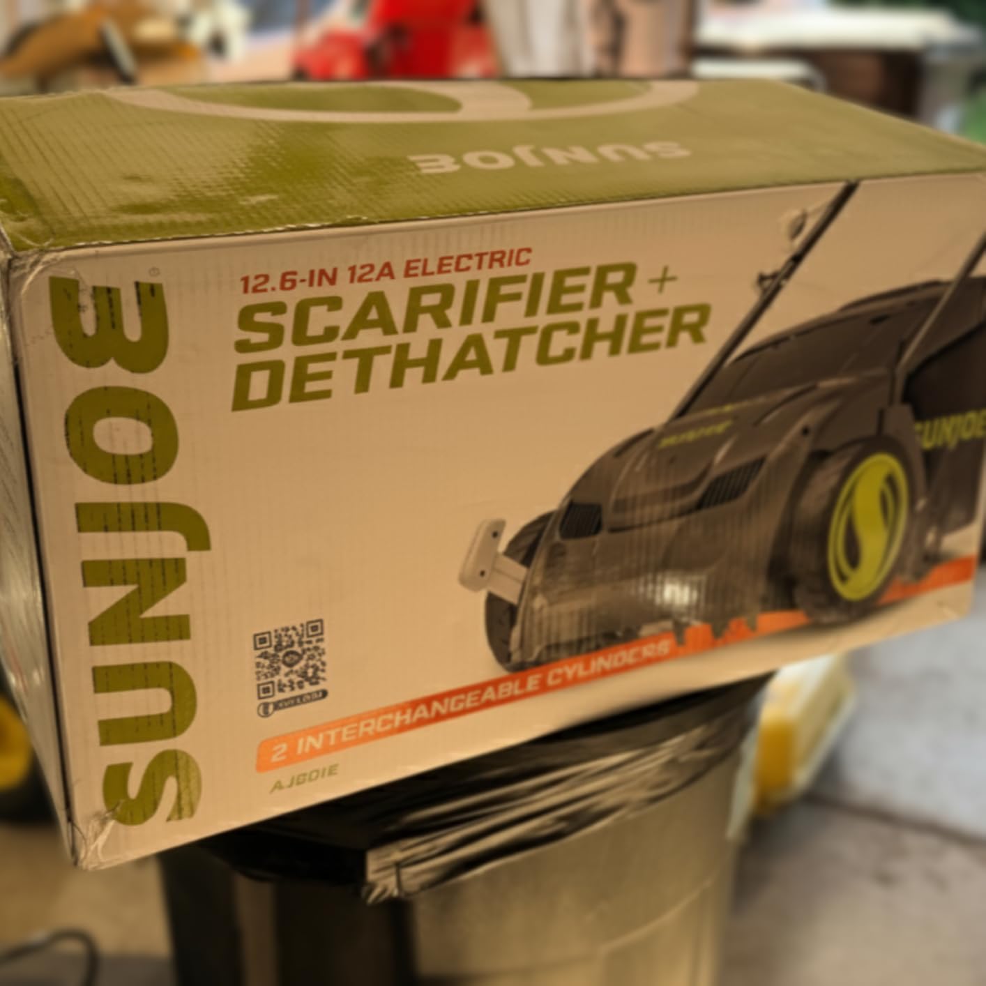 Sun Joe Electric Dethatcher & Scarifier, Corded, with 8-Gal Bag, 12.6-Inch Cutting Width, 12-Amp Motor - Heavy-Duty Yard Trimmer for Lawn Maintenance, AJ801E customer photo 2