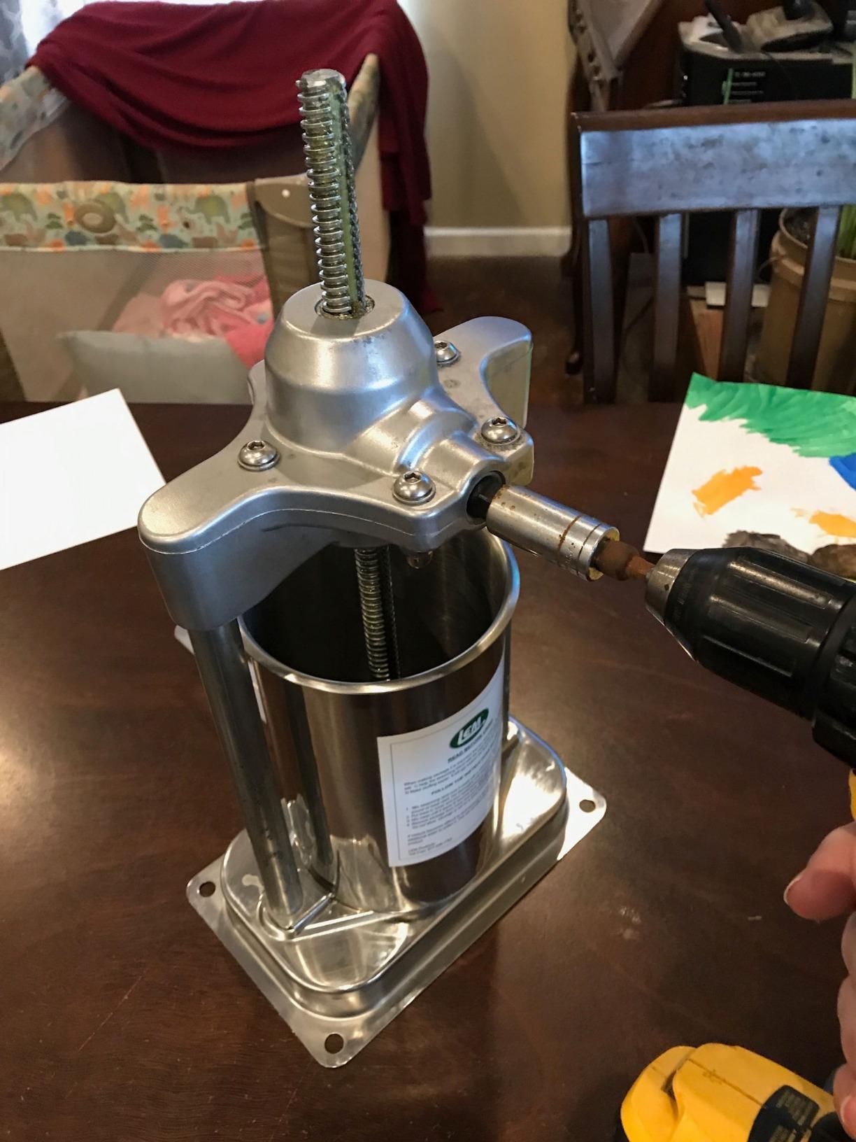 LEM Products MightyBite 5 lb Vertical Sausage Stuffer, Stainless Steel Meat Stuffer Machine for Home Kitchen Use customer photo 1