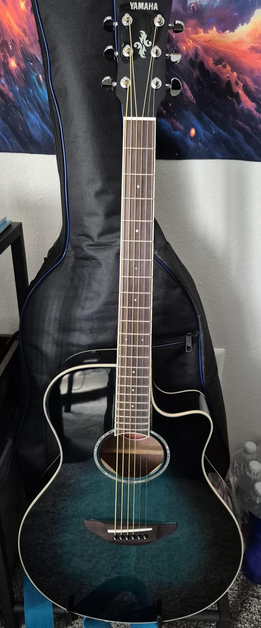 Yamaha APX600 OBB Thin Body Acoustic-Electric Guitar, Oriental Blue Burst customer photo 2