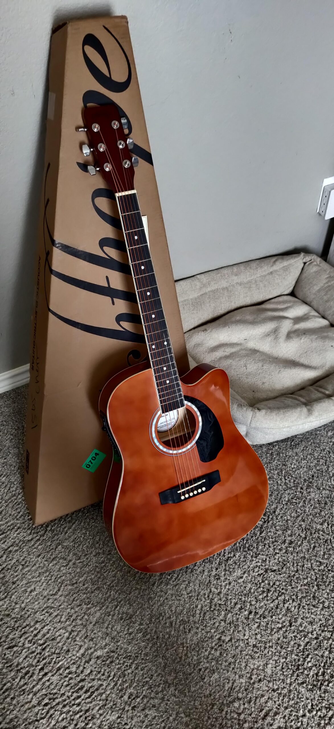 Ashthorpe Full-Size Cutaway Thinline Acoustic-Electric Guitar Package - Premium Tonewoods - Black customer photo 1
