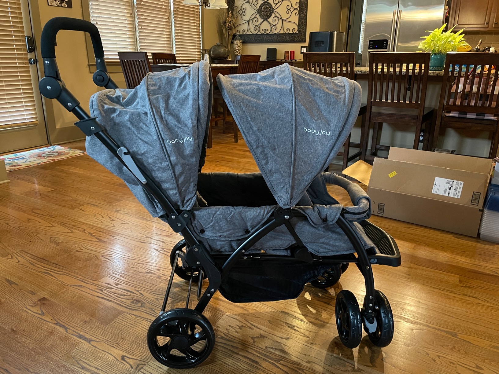 BABY JOY Double Stroller, Foldable Lightweight Twin Stroller with Tandem Seating customer photo 2