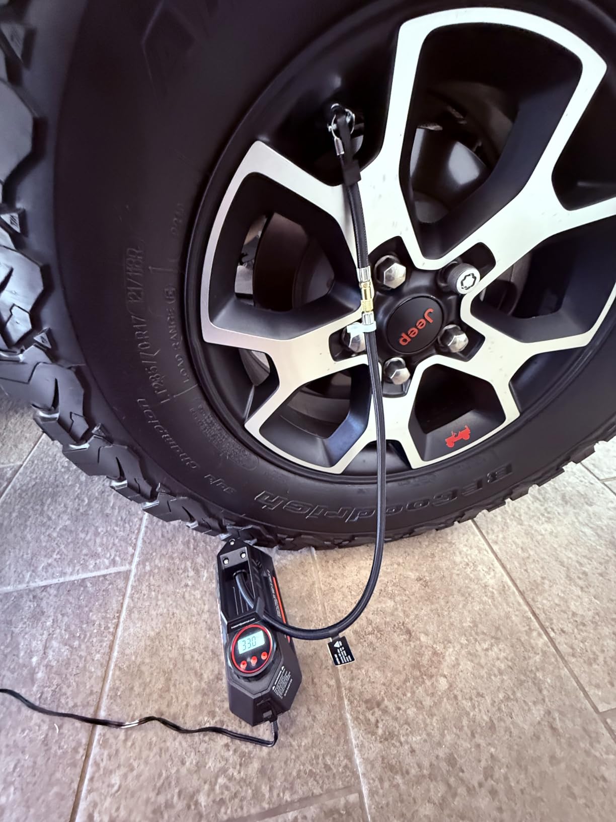 AstroAI AIRUN H Tire Inflator Portable Air Compressor Air Pump for Car Tires-Car Accessories, 9.8Ft Cord-12V DC-Powered Auto Pump with Digital Pressure Gauge, LED Light for Bicycle, Balloons, Yellow customer photo 1