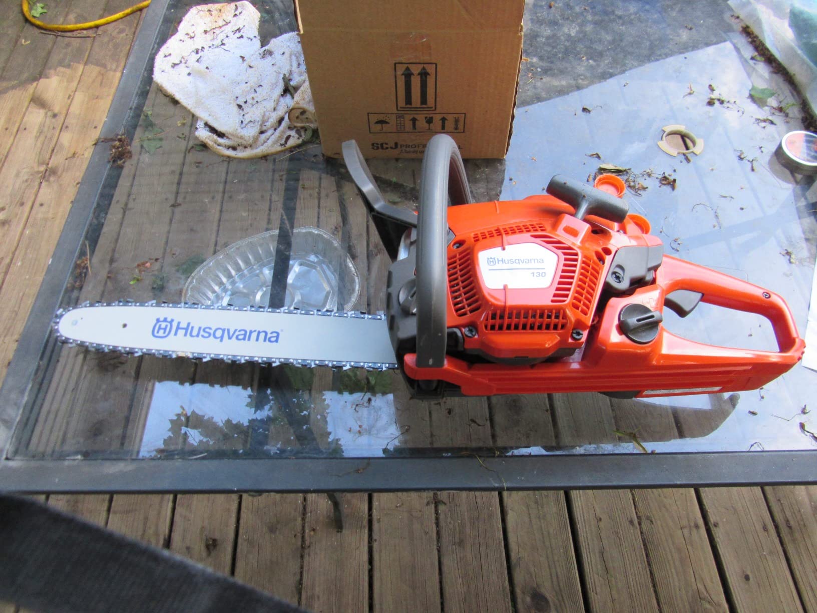 Husqvarna 130 Gas Powered Chainsaw, 38-cc 2-HP, 2-Cycle X-Torq Engine, 16 Inch Chainsaw with Automatic Oiler, For Wood Cutting and Tree Pruning customer photo 2