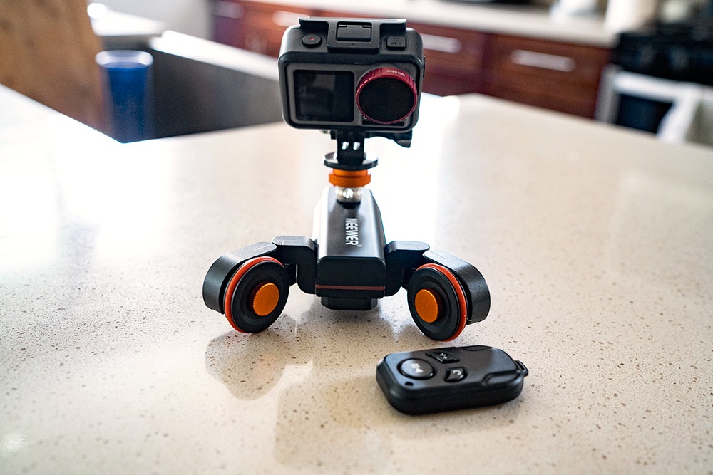 Neewer 3 Wheels Wireless Video Camera Dolly, 3 Speed Motorized Electric Track Rail Slider Dolly Car with Remote Control, Compatible with DSLR Camera Camcorder GoPro iPhone and Android Smartphone customer photo 2