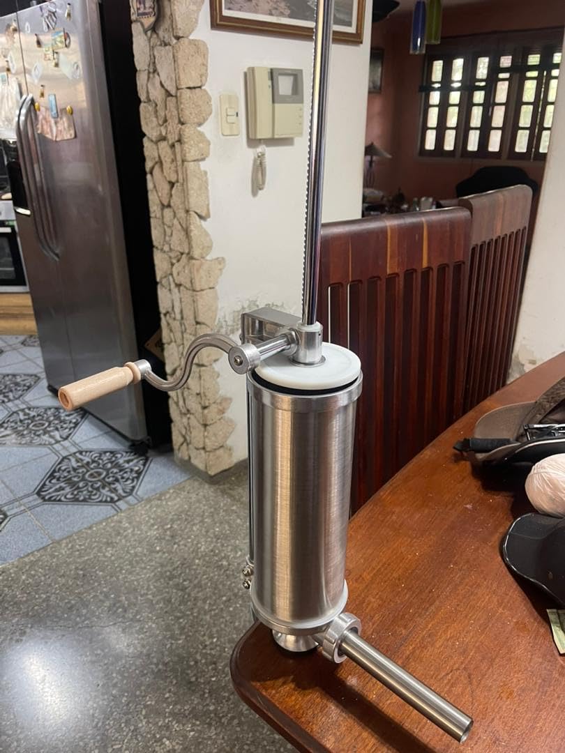 Sausage Stuffer, Stainless Steel Homemade Sausage Maker Vertical Meat Filling Kitchen Machine (2.5LBS VERTICAL) customer photo 1