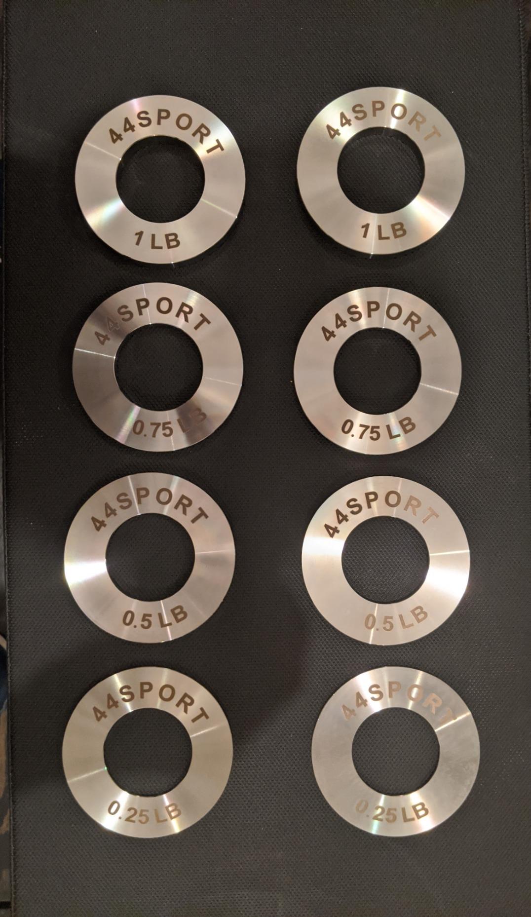 44LLC 44SPORT Olympic Fractional Steel Plates -Pair of 1/4, 1/2, 3/4, 1 lb Weights (8 Total) customer photo 1
