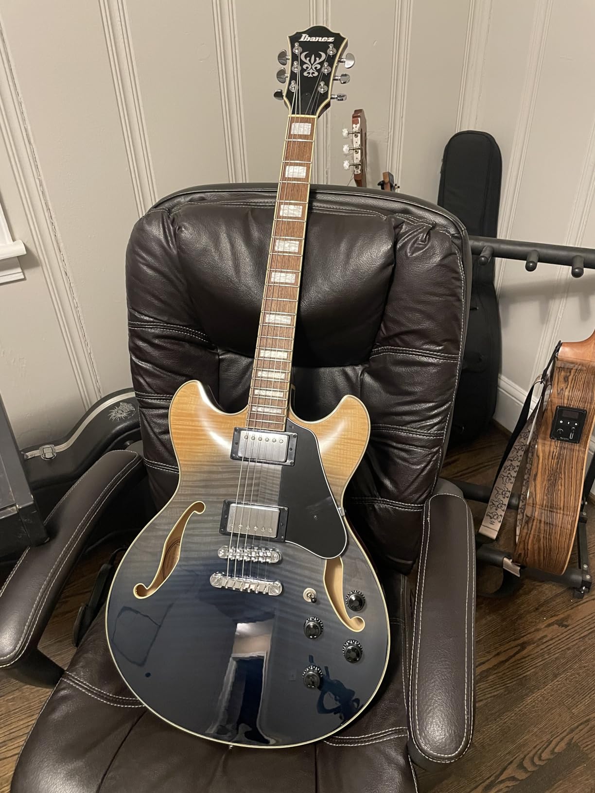 Ibanez Artcore AS73FM Semi-Hollow Electric Guitar - Transparent Indigo Fade customer photo 2