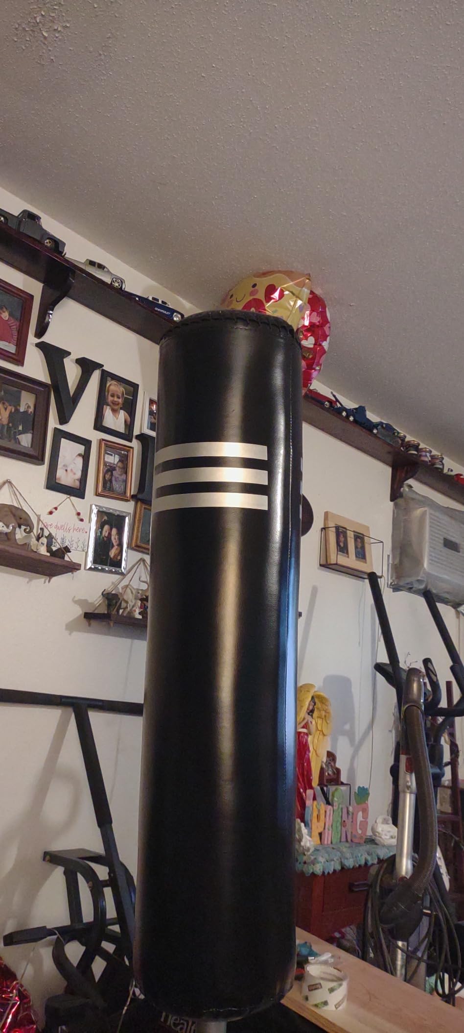PEXMOR Freestanding Punching Bag Heavy Solid Boxing Bag with Suction Cup Armor Base & Noise Vibration Absorption Device for Adult Youth - Men Stand Kickboxing Bags Kick Punch Bag | Black customer photo 2