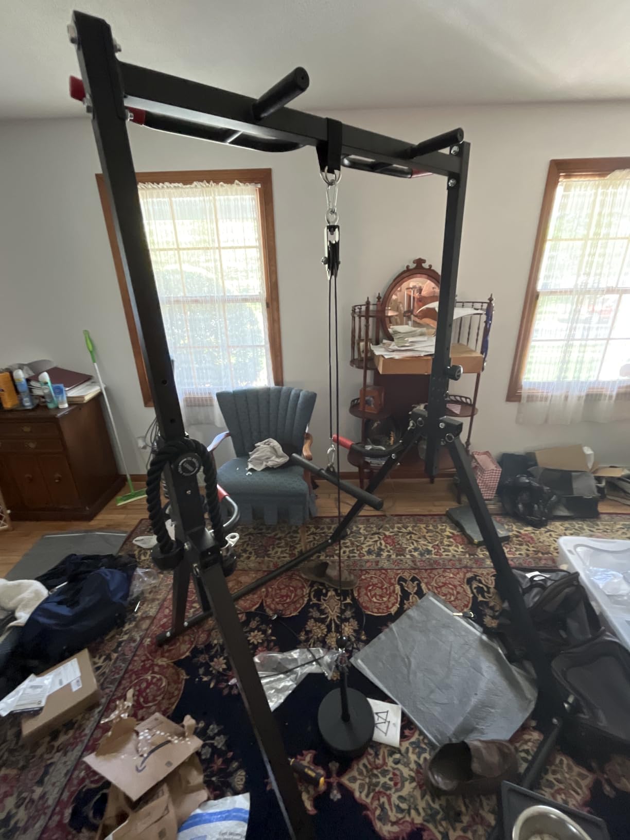 Mikolo Fitness LAT and Lift Pulley System, Dual Cable Machine (70'' and 90'') with Upgraded Loading Pin for Triceps Pull Down, Biceps Curl, Back, Forearm, Shoulder - Home Gym Equipment (Patent) customer photo 2