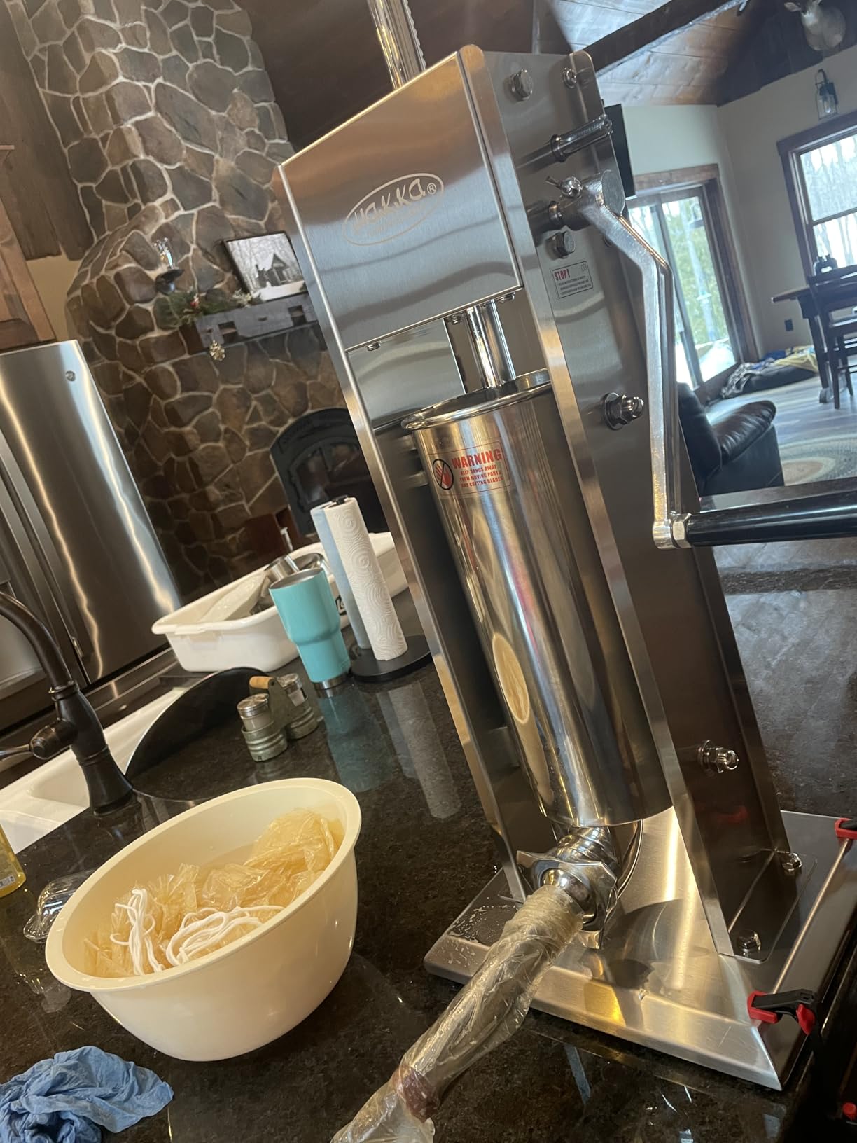 Stainless Steel Vertical Sausage Stuffer, Dual Speed, Easy Clean Up Sausage Maker (7Lb/3L) customer photo 2