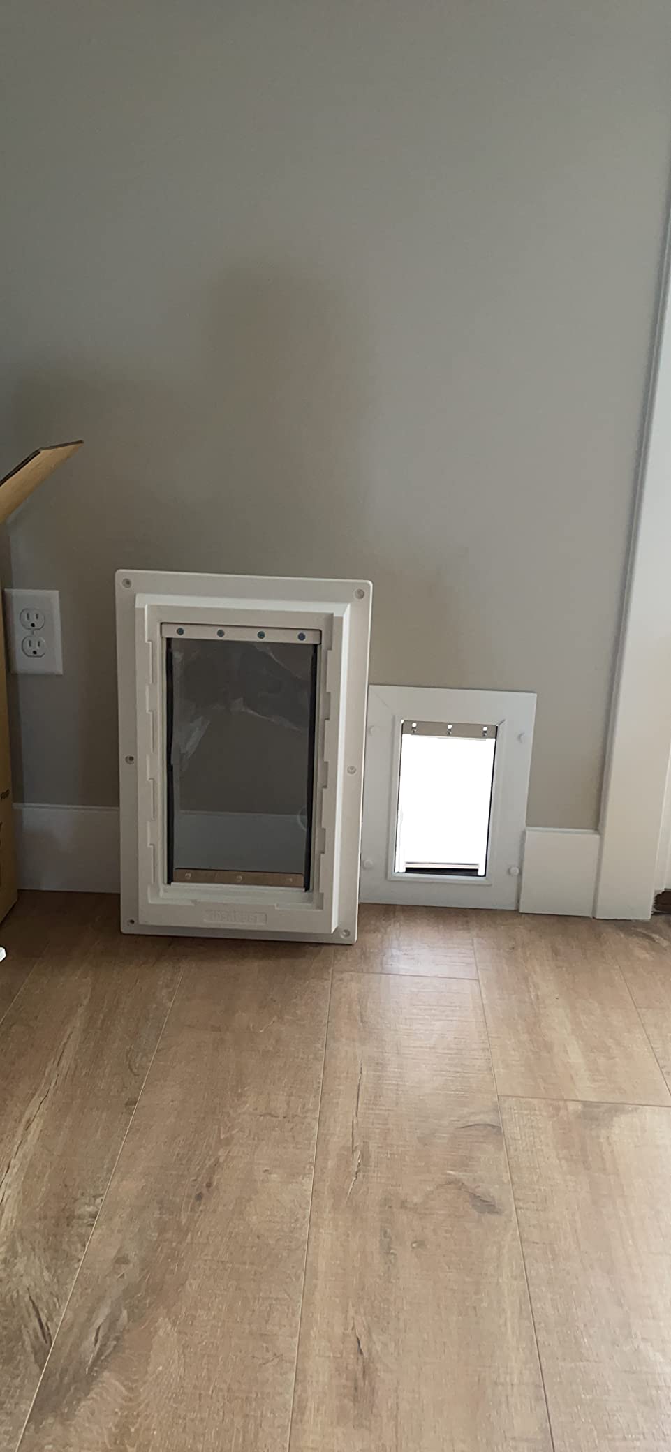Ideal Pet Products Wall Entry Pet Door Double Flap for Walls with Built-in Telescoping Tunnel and Lock-Out Slide, Extra Large, White customer photo 2