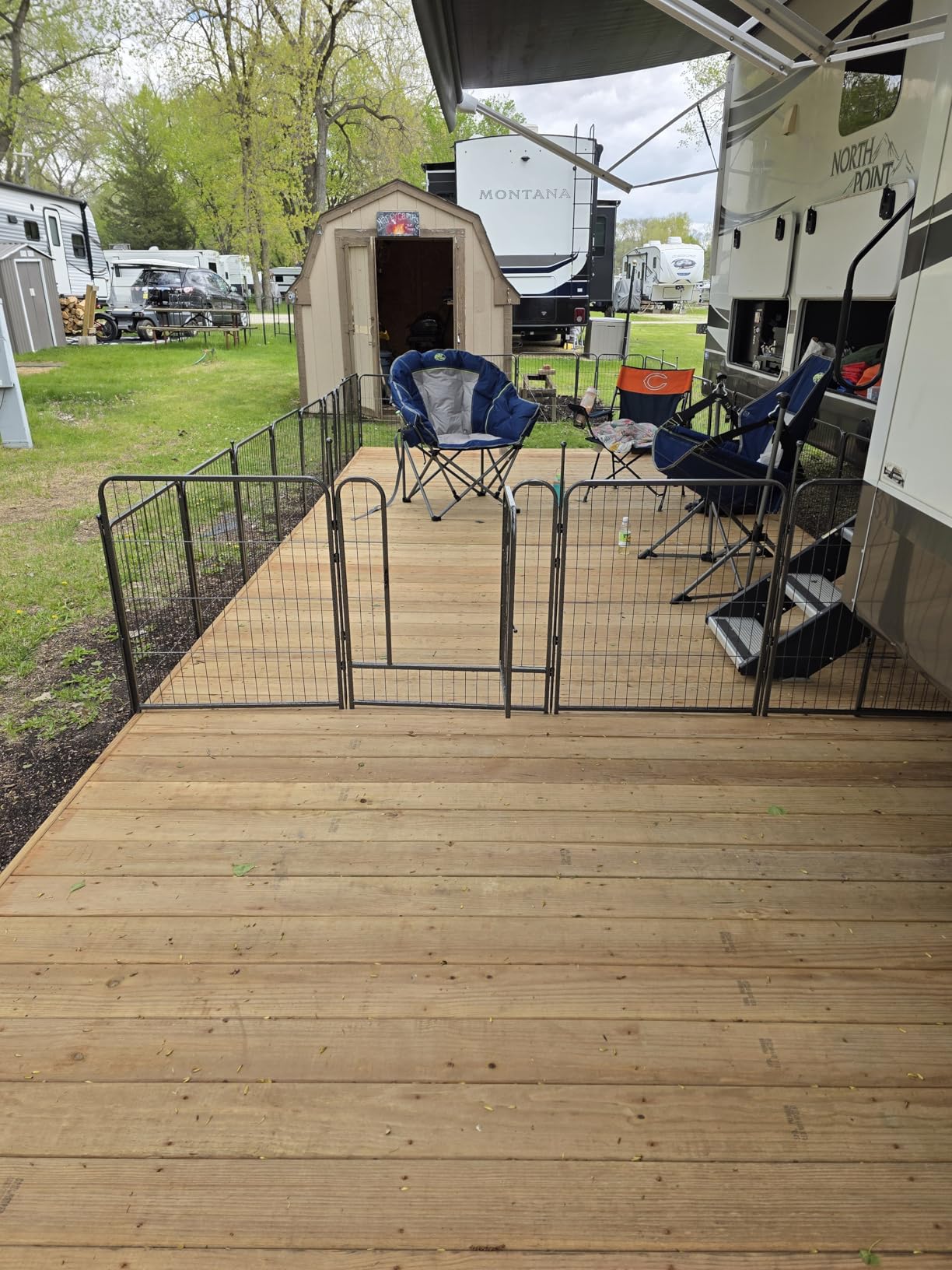 Dog Playpen 32/40/45 Inch Height in Heavy Duty, Folding Indoor Outdoor Anti-Rust Dog Exercise Fence, Portable Pet Playpen with Door for Large Medium Small Dogs and Pet (16 Panels, 32 Inch) Silver customer photo 2
