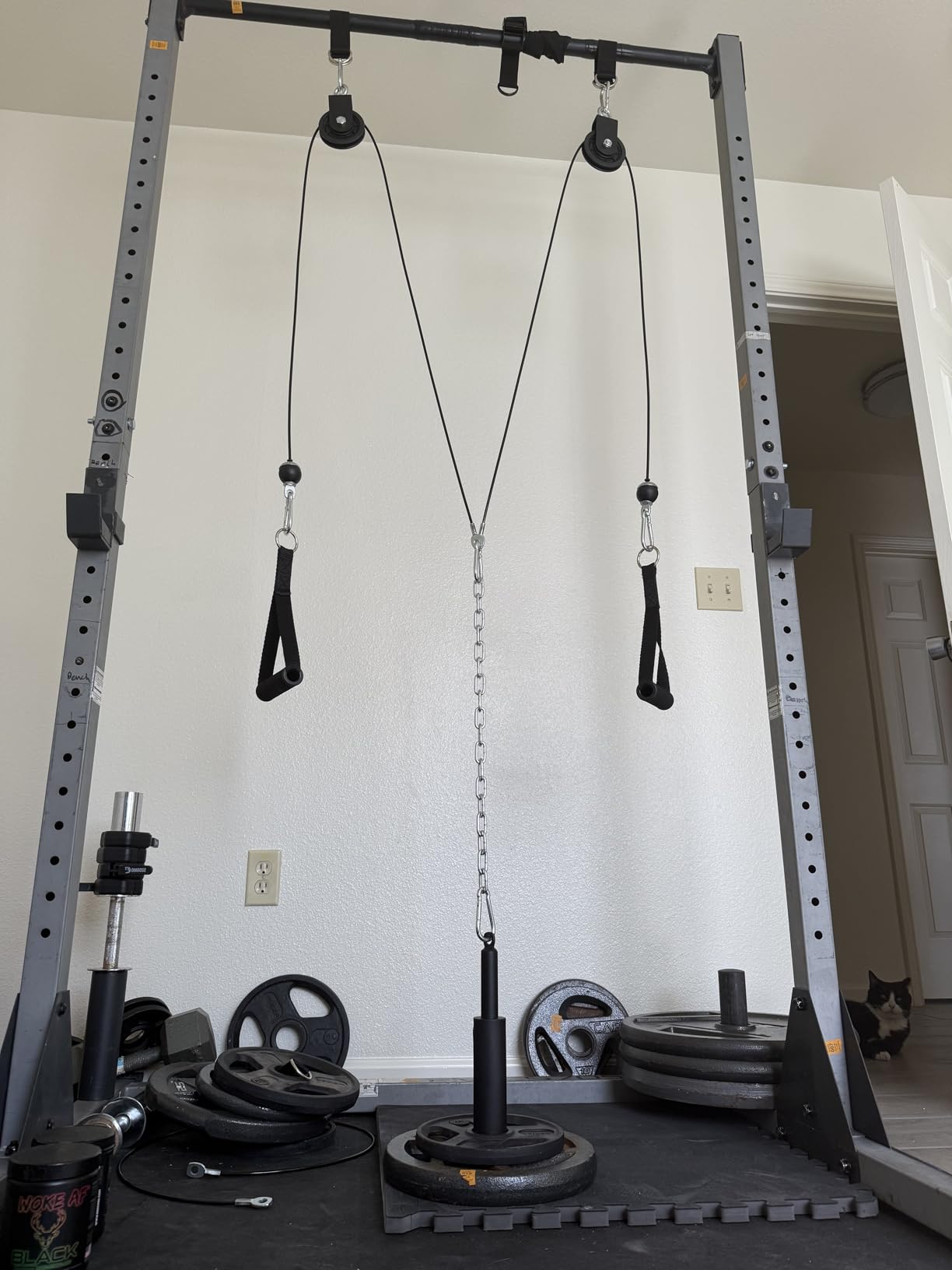 SERTT Weight Cable Pulley System Gym, Upgraded Cable Pulley Attachments for LAT Pull Down, Biceps Curl, Tricep, Arm Workouts - Home Gym Add On Equipment customer photo 1