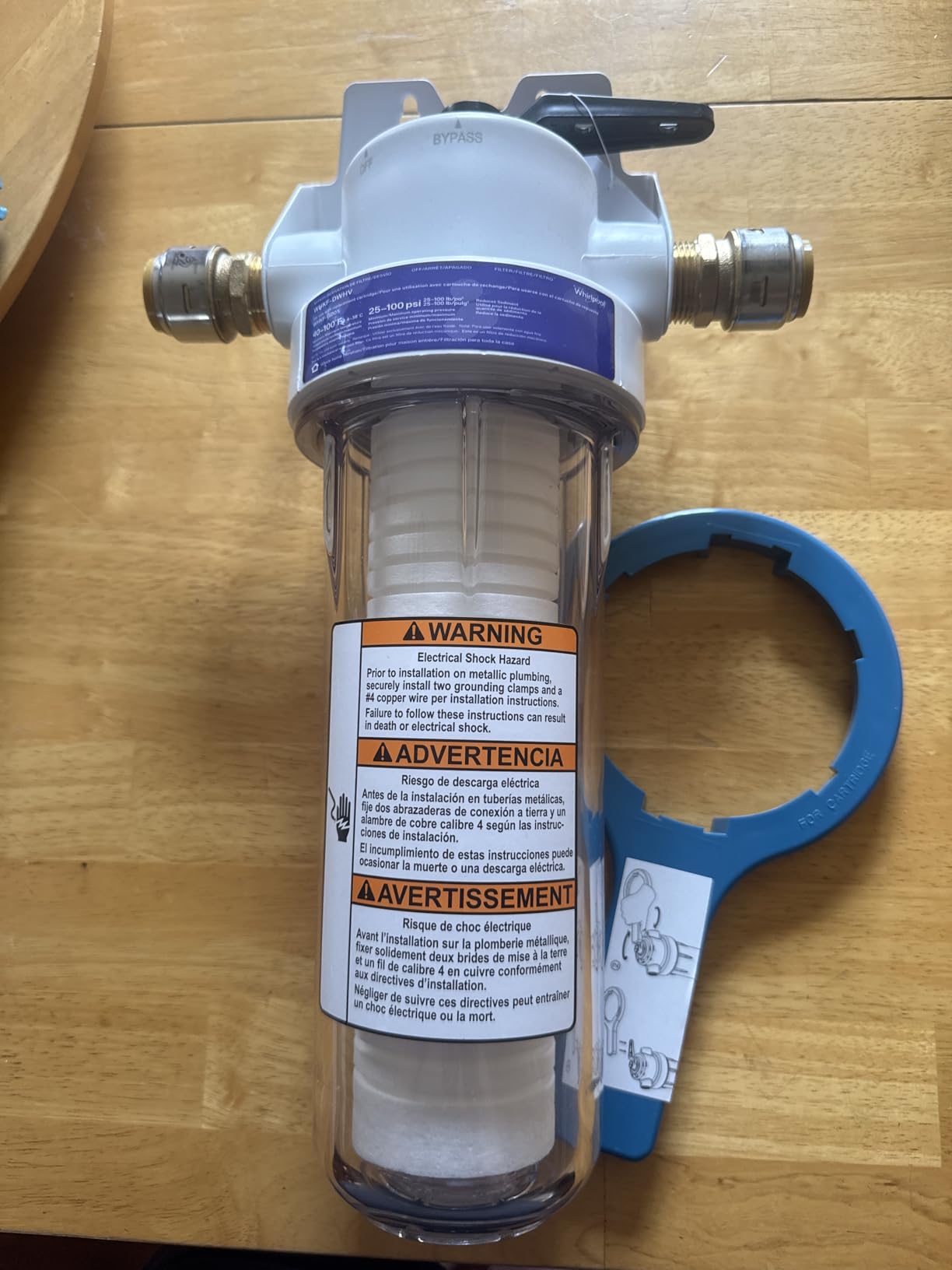 Whirlpool 10 x 2.5 Inch Whole House Water Filtration System WHKF-DWHV, 3/4