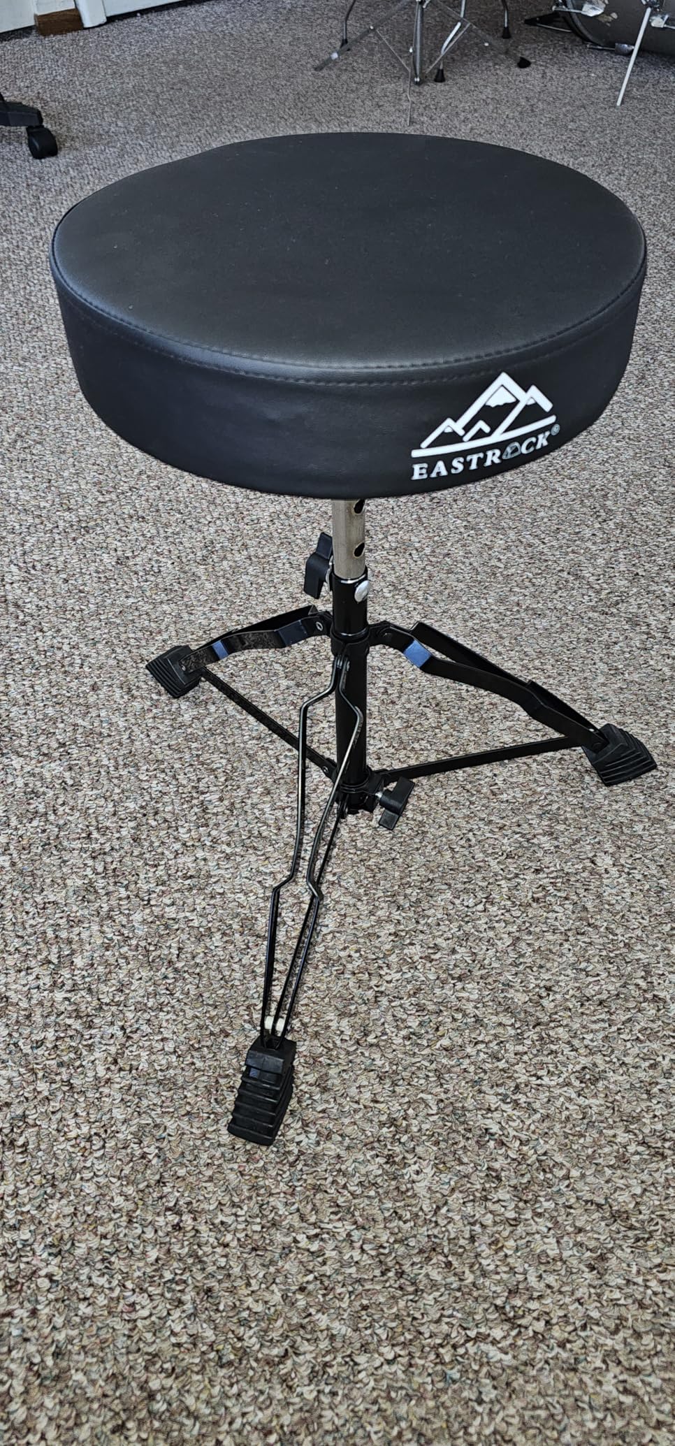 EASTROCK Drum Throne, Padded Drum Seat Drumming Stools with Anti-Slip Feet for Adults and Kids Drummers (Dark Black) customer photo 2
