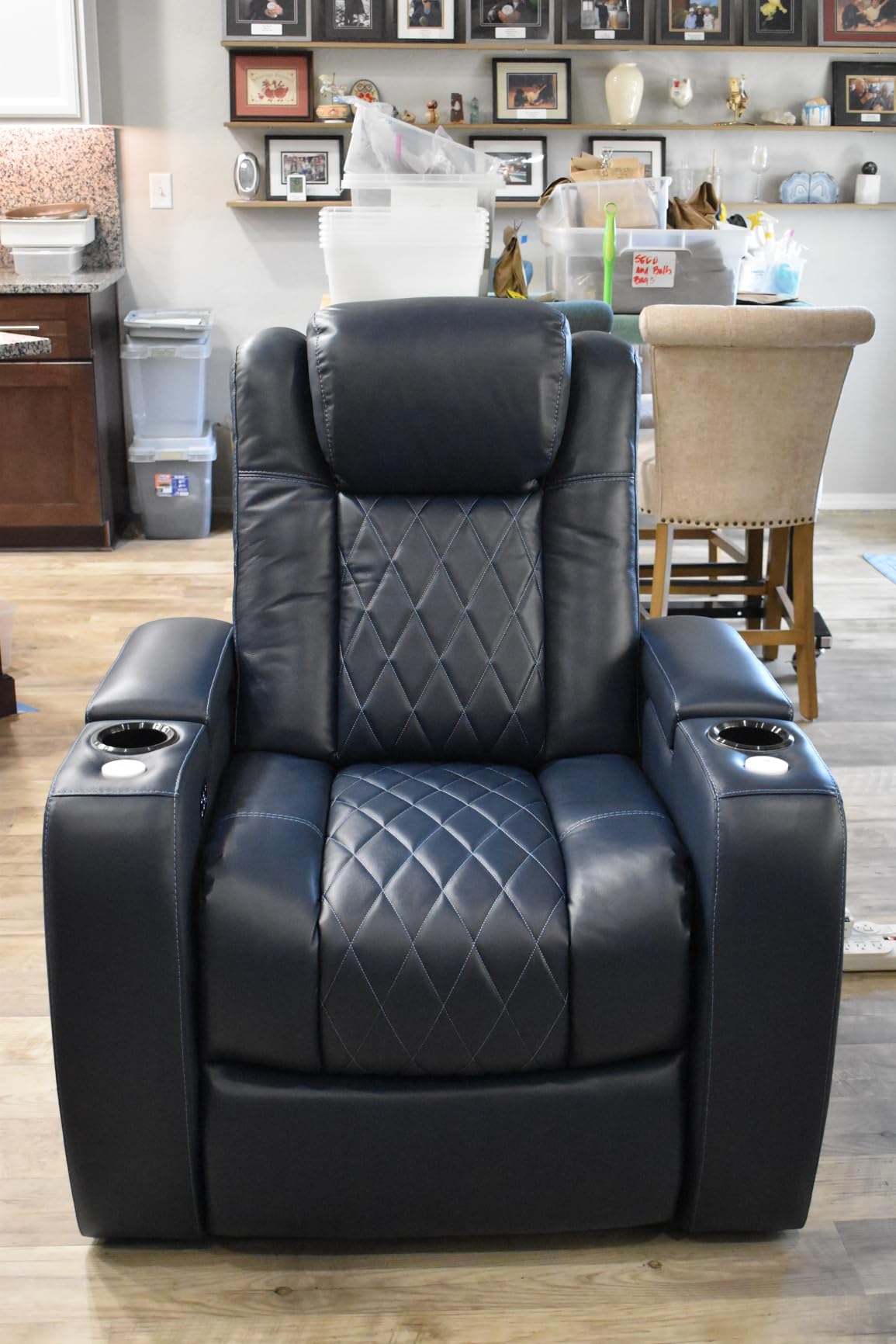 Valencia Tuscany Home Theater Seat - Nappa Leather Power Recliner with Cool Gel Memory Foam, USB-C/A Charging, RGB LED Lights, Adjustable Lumbar & Headrest customer photo 1