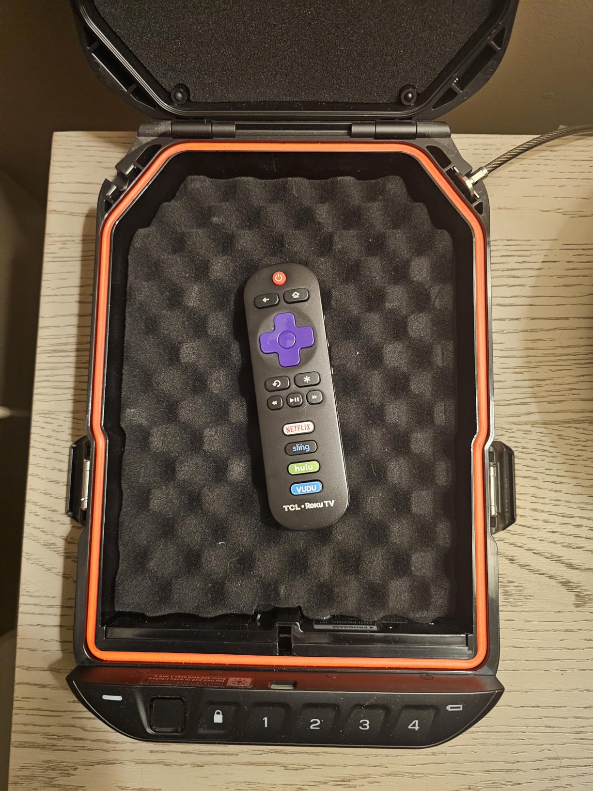 VAULTEK LifePod 20 Full-Size Biometric Lockable Weatherproof Case with Built-in Lock, Steel Security Cable, & TSA Handgun Case or Car Safe, Portable Travel Pistol Safe/Covert Black/Biometric customer photo 2