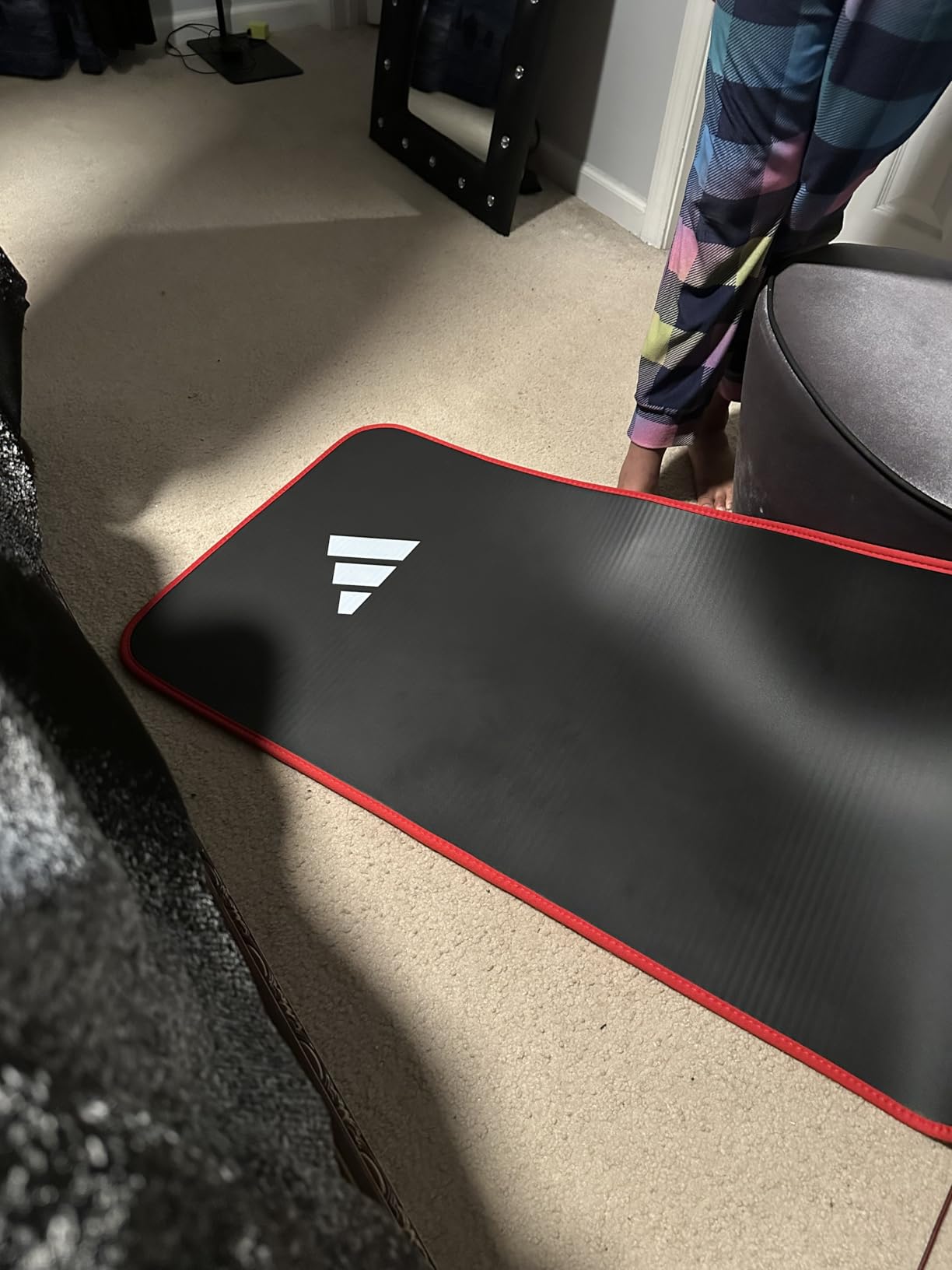 adidas 10mm Extra Thick Training Mat with Carrying Strap and Non-Slip Textured Base - Cushioned Workout Mat for Home Gym, Floor Workouts, and Intense Exercises customer photo 1