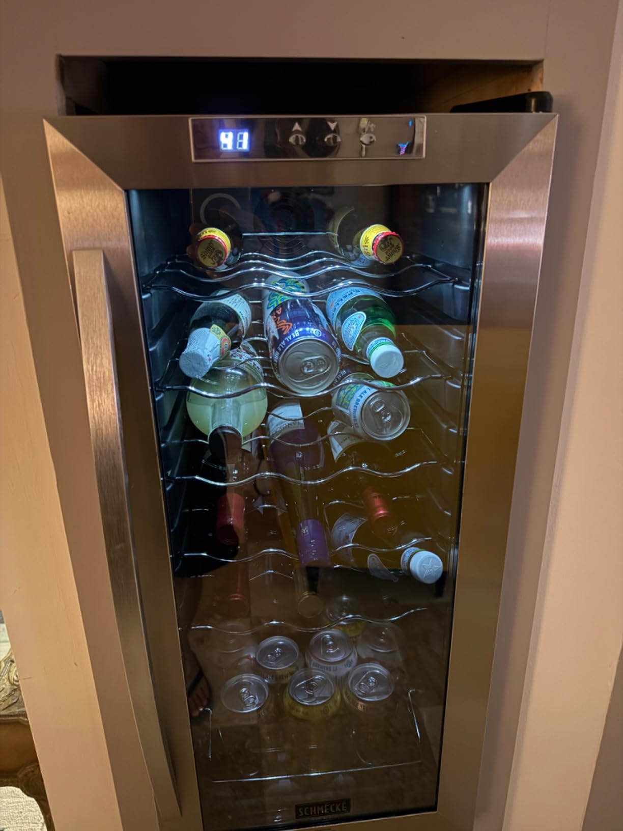 SCHMÉCKÉ 33 Bottle Dual Zone Wine Cooler Refrigerator w/Lock - Large Freestanding Wine Cellar For Red, White, Champagne & Sparkling Wine - 41f-64f Digital Temperature Control Fridge Stainless Steel customer photo 2