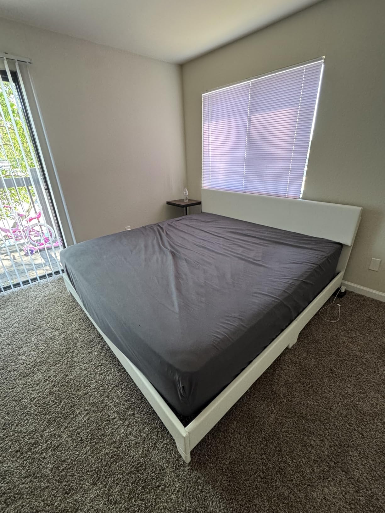 Allewie King Size Bed Frame with Adjustable Headboard, Faux Leather Platform Bed with Wood Slats, Heavy Duty Mattress Foundation, No Box Spring Needed, Noise-Free, Easy Assembly, Black customer photo 1