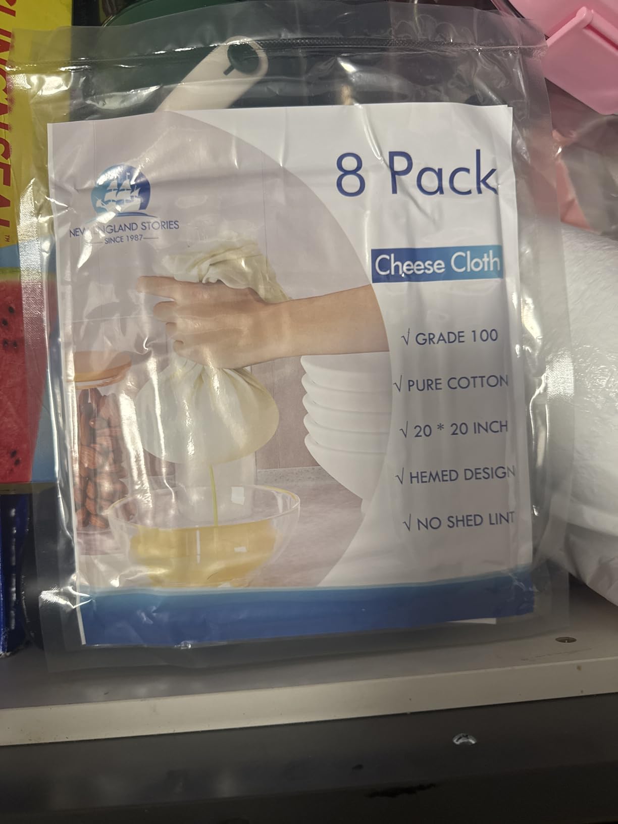 8 PCS Reusable Cheesecloth, Grade 100, 20x20 Inch Hemmed Cheese Cloth for Straining Craft customer photo 2