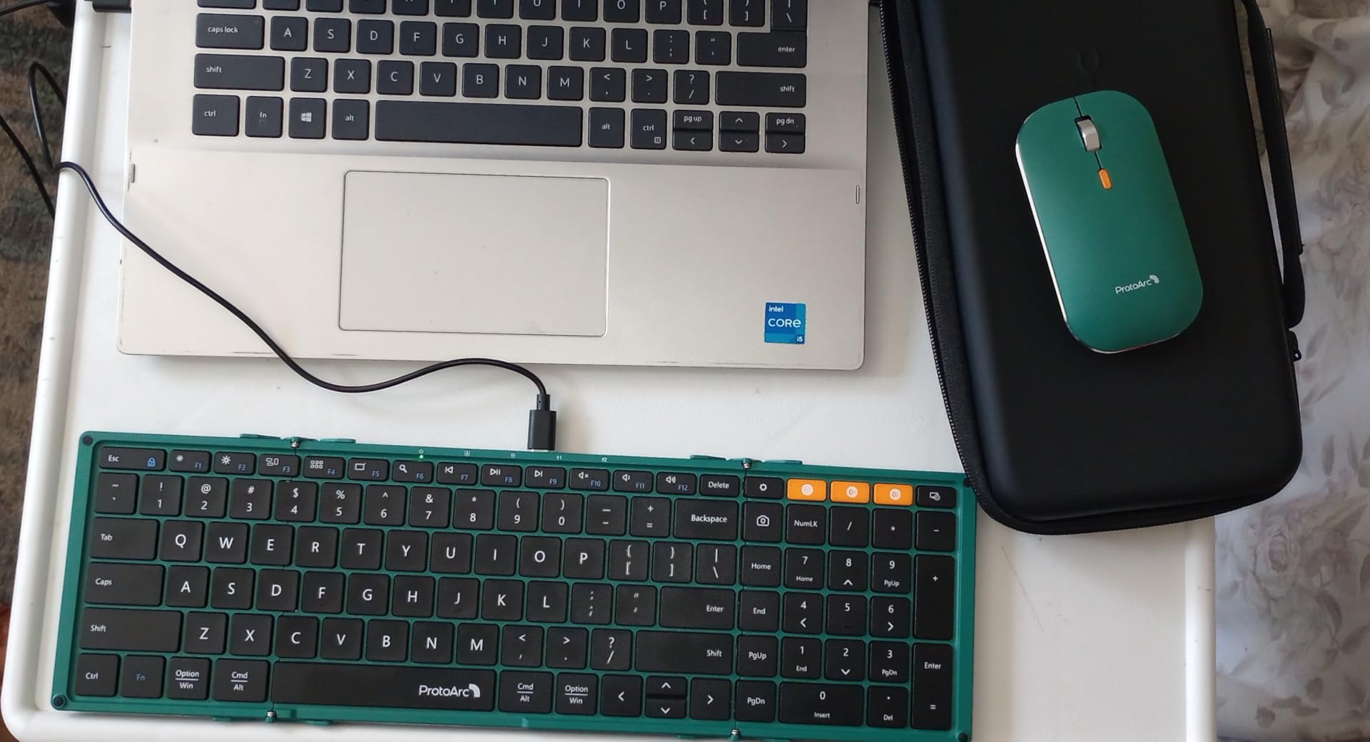 ProtoArc Foldable Keyboard and Mouse, XKM01 True Full-Size Folding Wireless Keyboard Mouse Combo for Business Travel, a Portable Office Suite On-the-Go, Compatible with Laptop iPad Tablet - Black Gray customer photo 1
