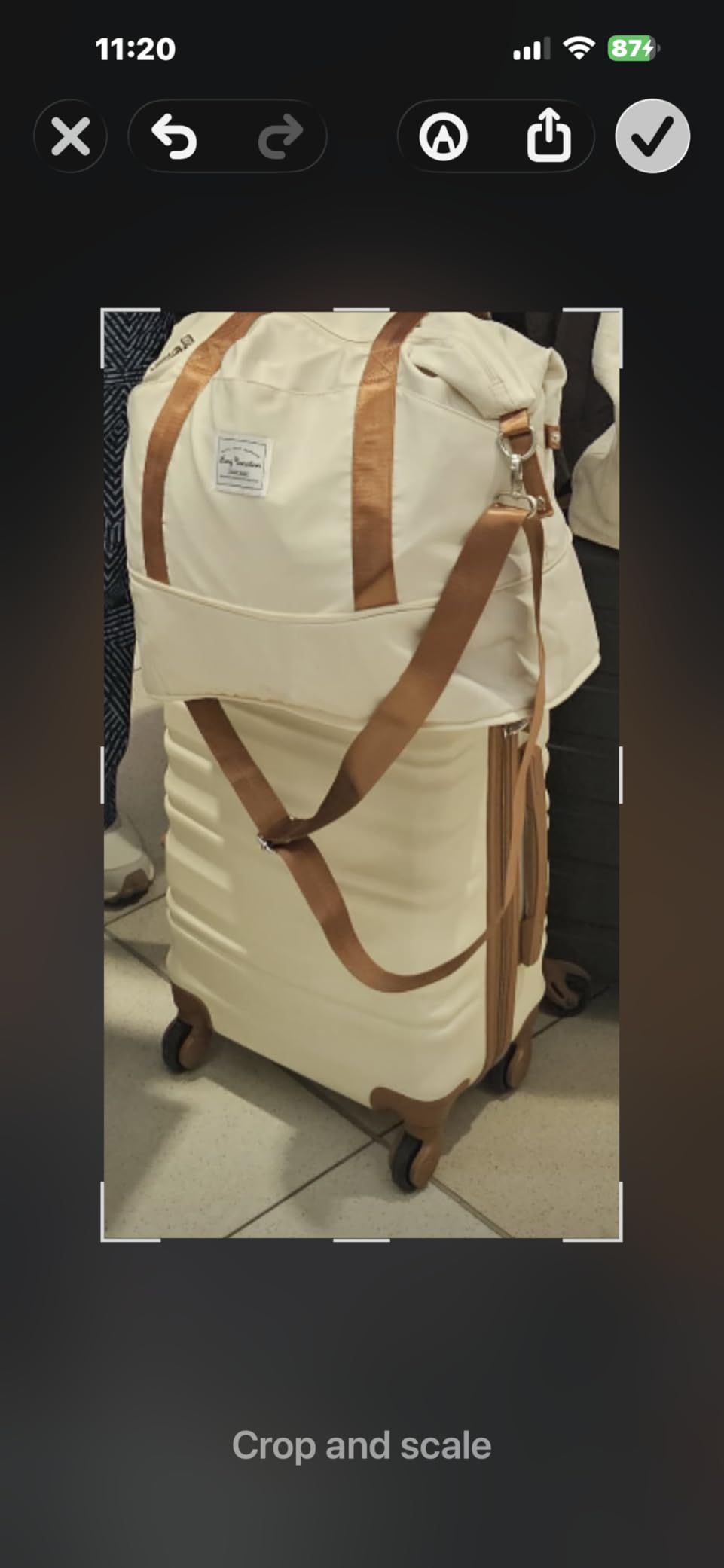 LONG VACATION 6 Piece Luggage Set Carry on Suitcase with ABS+PC hardshell, Spinner Wheels & YKK Zipper TSA Lock (BEIGE-BROWN, 6 piece set) customer photo 1