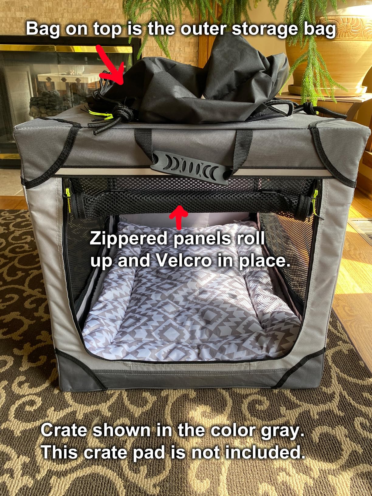 Lesure Shown on TODAY Show Soft Collapsible Dog Crate - 42 Inch Portable Travel Crate for Extra Large Dogs Indoor & Outdoor, 4-Door Foldable Pet Kennel with Mesh Windows, Black customer photo 2