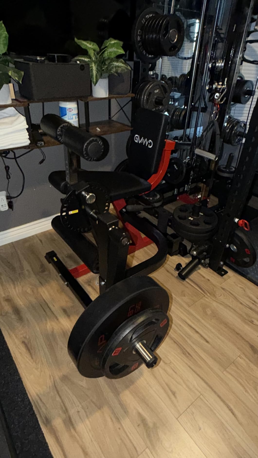 GMWD Leg Extension and Curl Machine, Lower Body Special Leg Machine, Adjustable Leg Exercise Bench with Plate Loaded, Leg Rotary Extension for Thigh, Home Gym Weight Machine customer photo 2