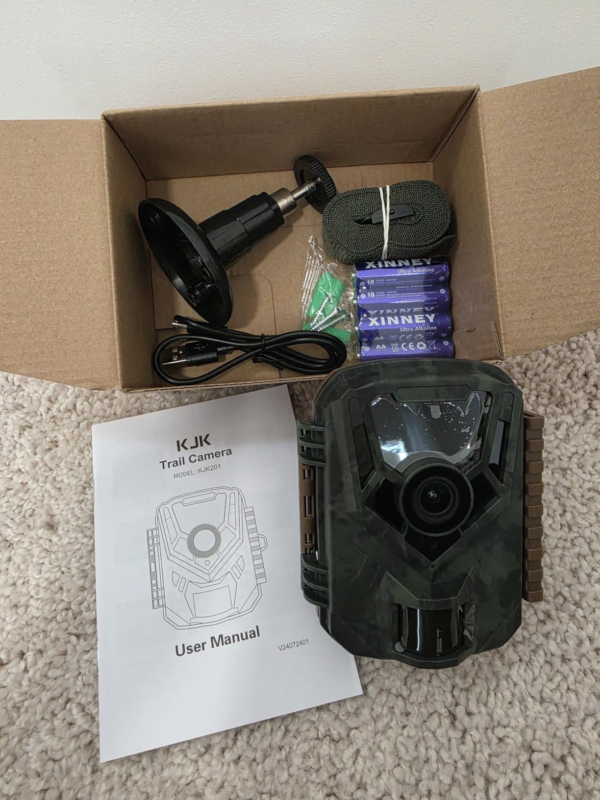 KJK Trail Camera 36MP 2.7K, Mini Game Camera with Night Vision 0.1s Trigger Time Motion Activated 130 Wide-Angle, Waterproof Trail Cam with 2.0