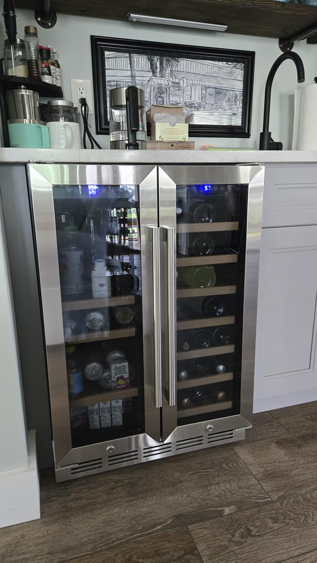 FoMup Beverage Refrigerator 17 Inch Wide - 126 Can Beverage Cooler with Glass Door, Counter-Top/Freestanding Mini Beverage Beer Fridge customer photo 1
