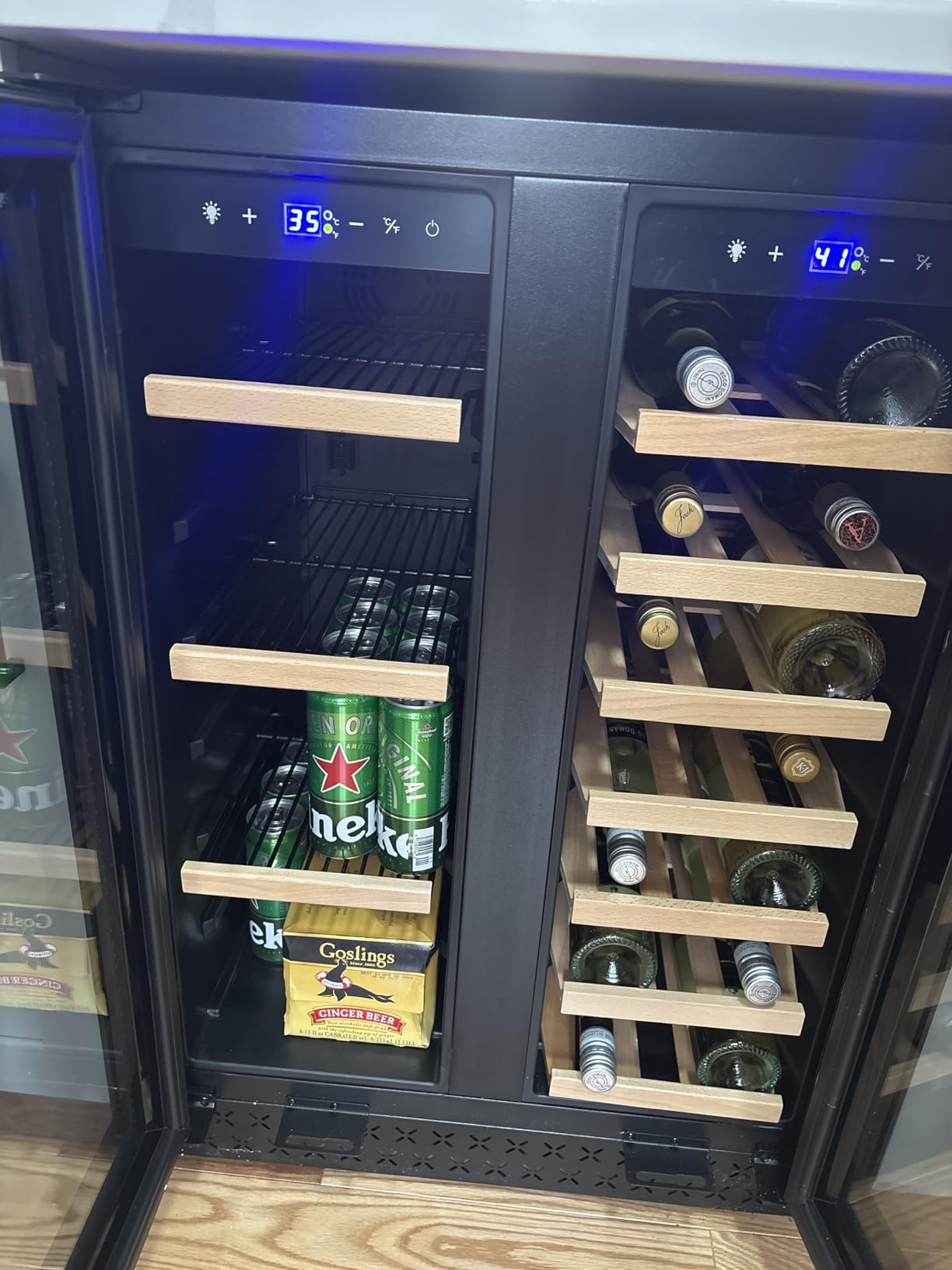 FoMup Beverage Refrigerator 17 Inch Wide - 126 Can Beverage Cooler with Glass Door, Counter-Top/Freestanding Mini Beverage Beer Fridge customer photo 2