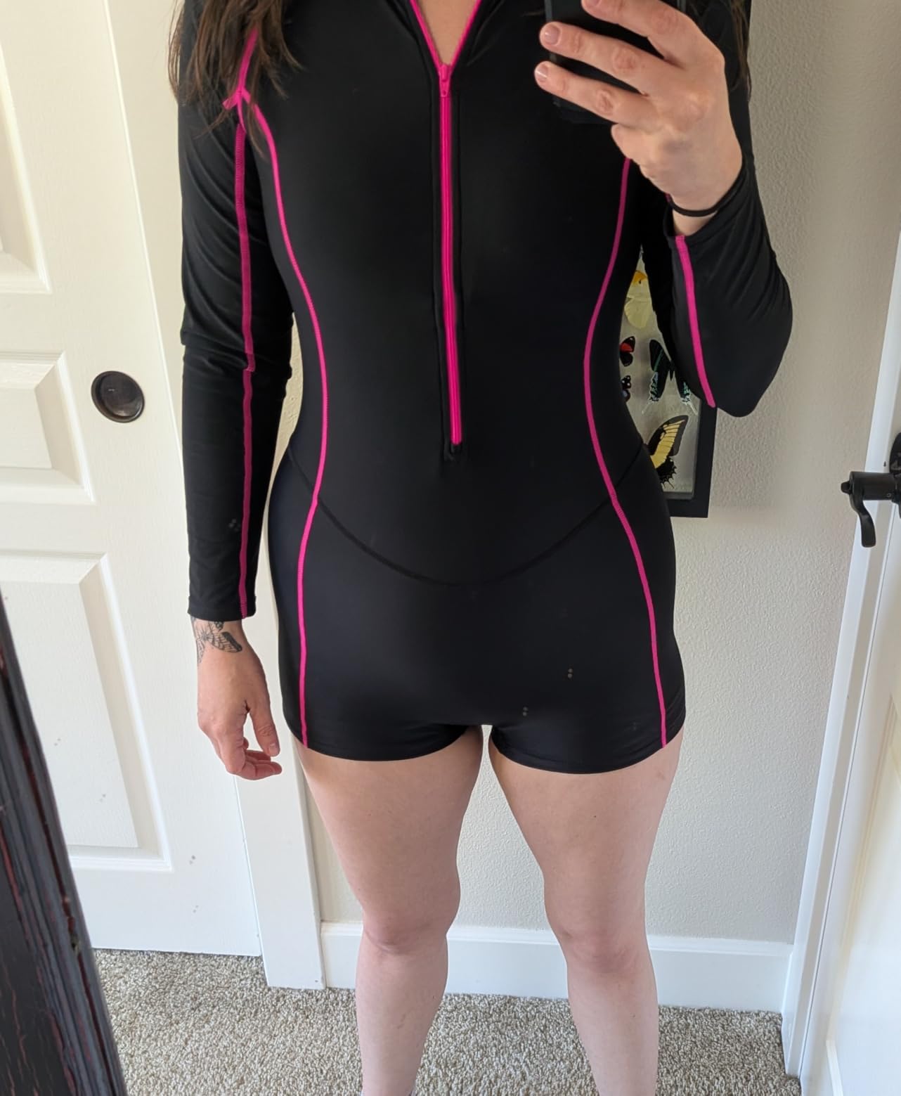 Daci Women Long Sleeve Rash Guard One Piece Boyleg Swimsuit Zipper Surfing Bathing Suit UPF 50+ customer photo 2