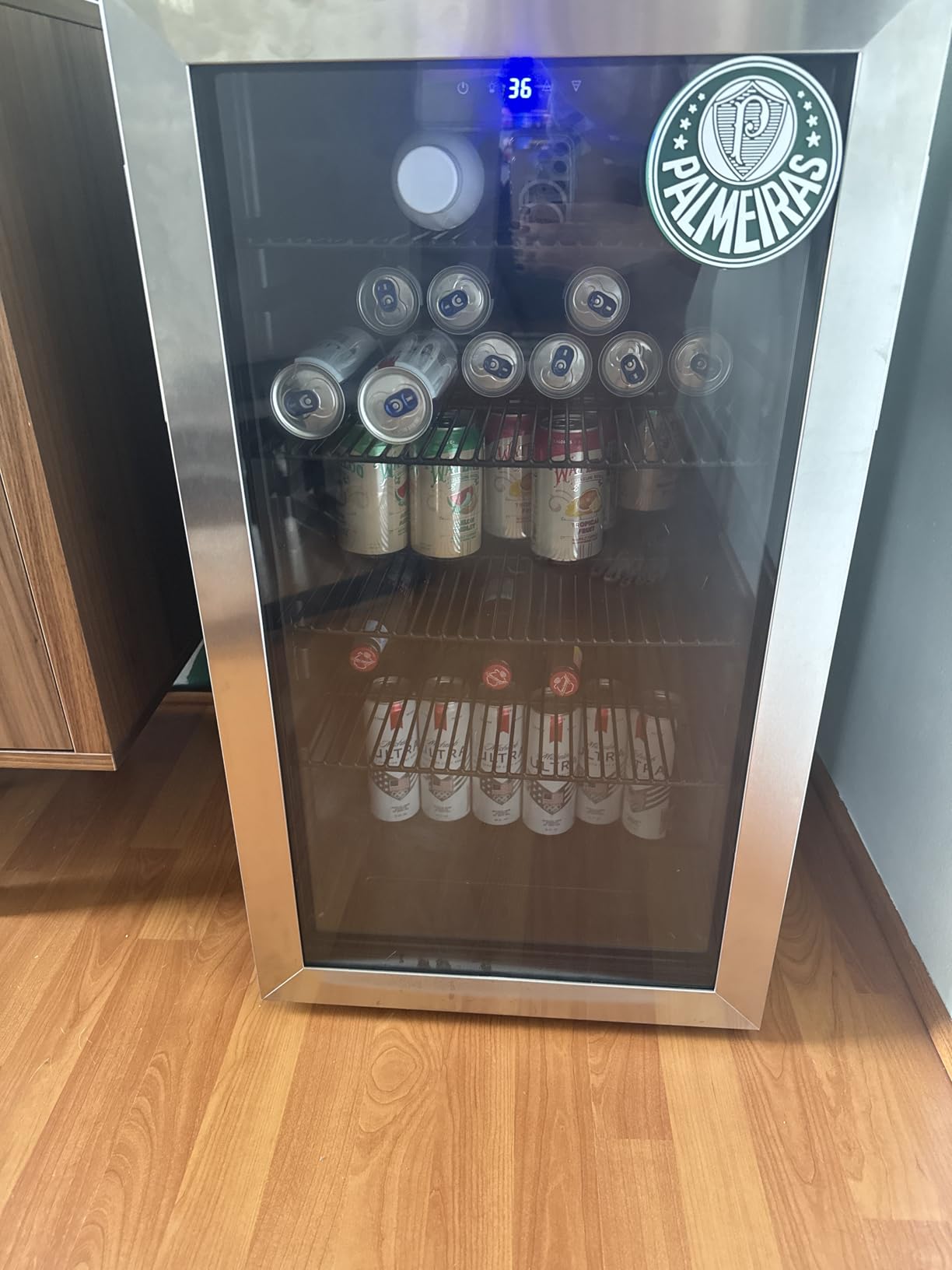 Icyglee Beverage Refrigerator Cooler, 126 Can Mini Fridge with Glass Door for Wine, Soda Beer customer photo 1