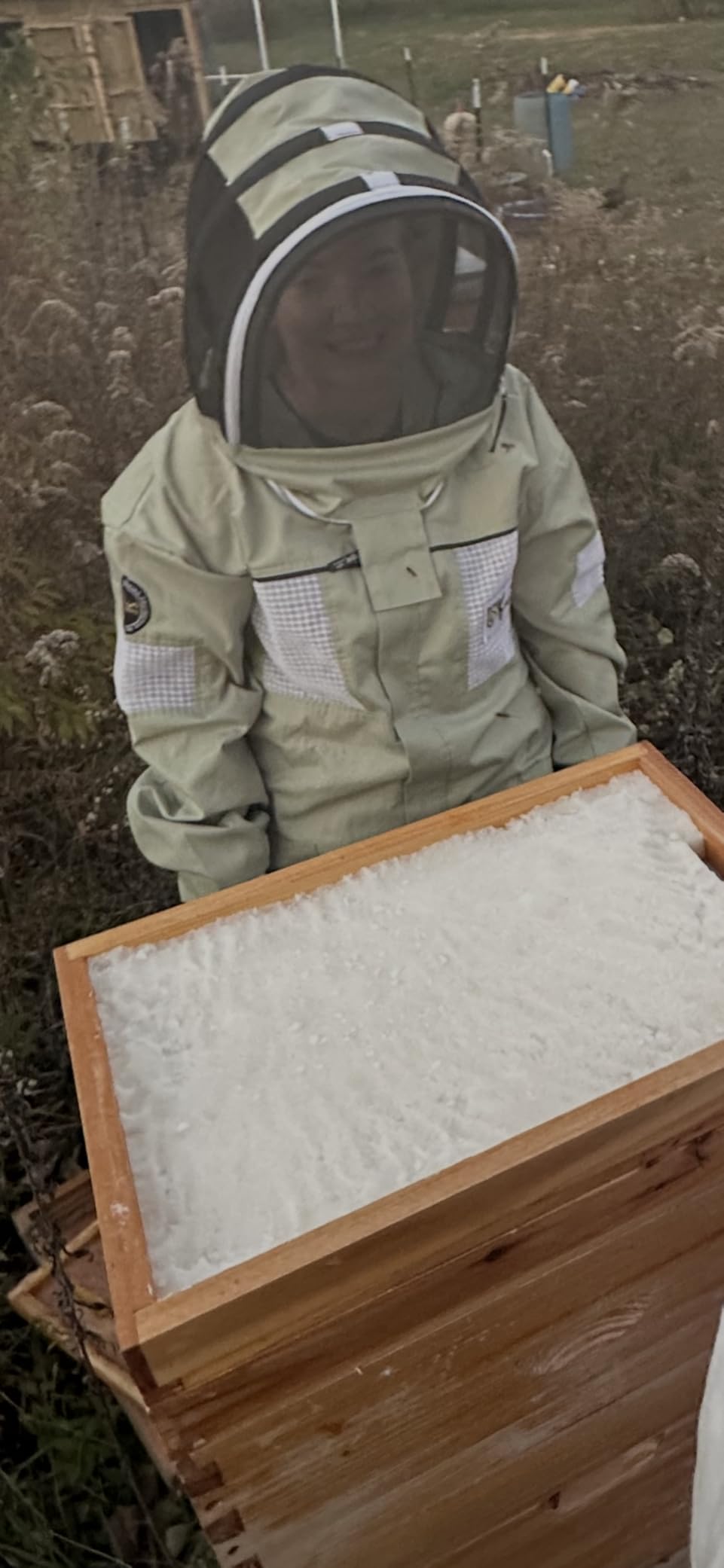 Ultra-Ventilated Polycotton Beekeeping Suit for Men & Women with Gloves & Two Beekeeping Veils-Professional & Beginner Apiarist Suit. (Olive,S) customer photo 1