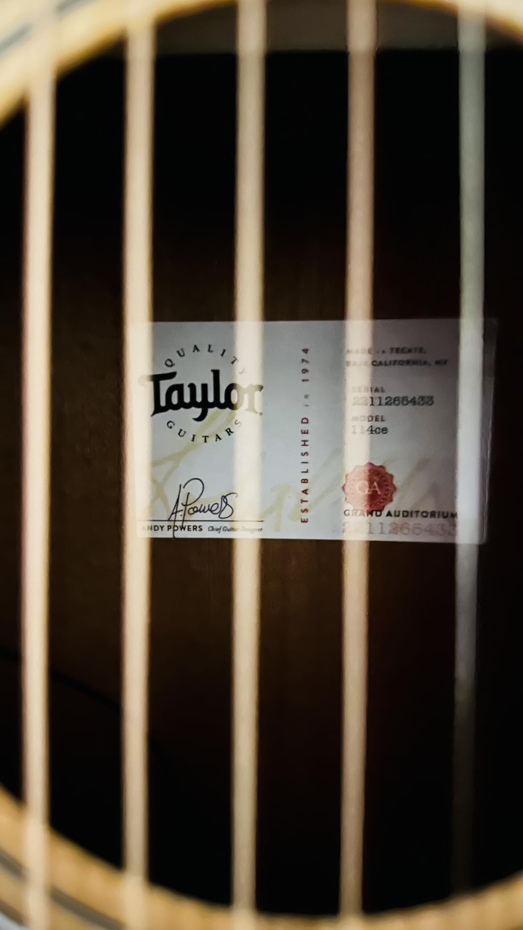 Taylor 114ce Grand Auditorium Acoustic-Electric Guitar with Structured Gig Bag customer photo 1