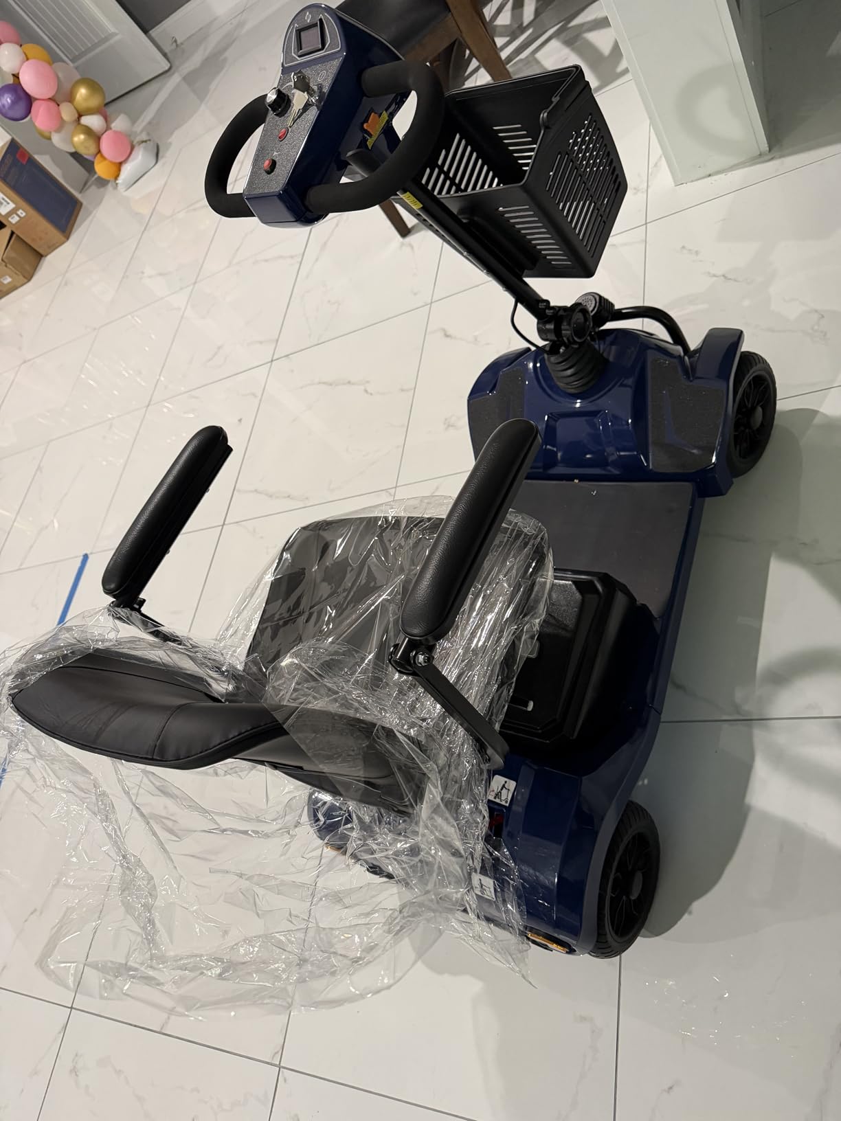 Hoverfly T4 Mobility Scooter for Seniors, Max 12.4-Mile Range & 3.7 mph, 3-Position Seat & Anti-slip Rear Wheel, Removed Battery&Quick Fold Design, Solid 9