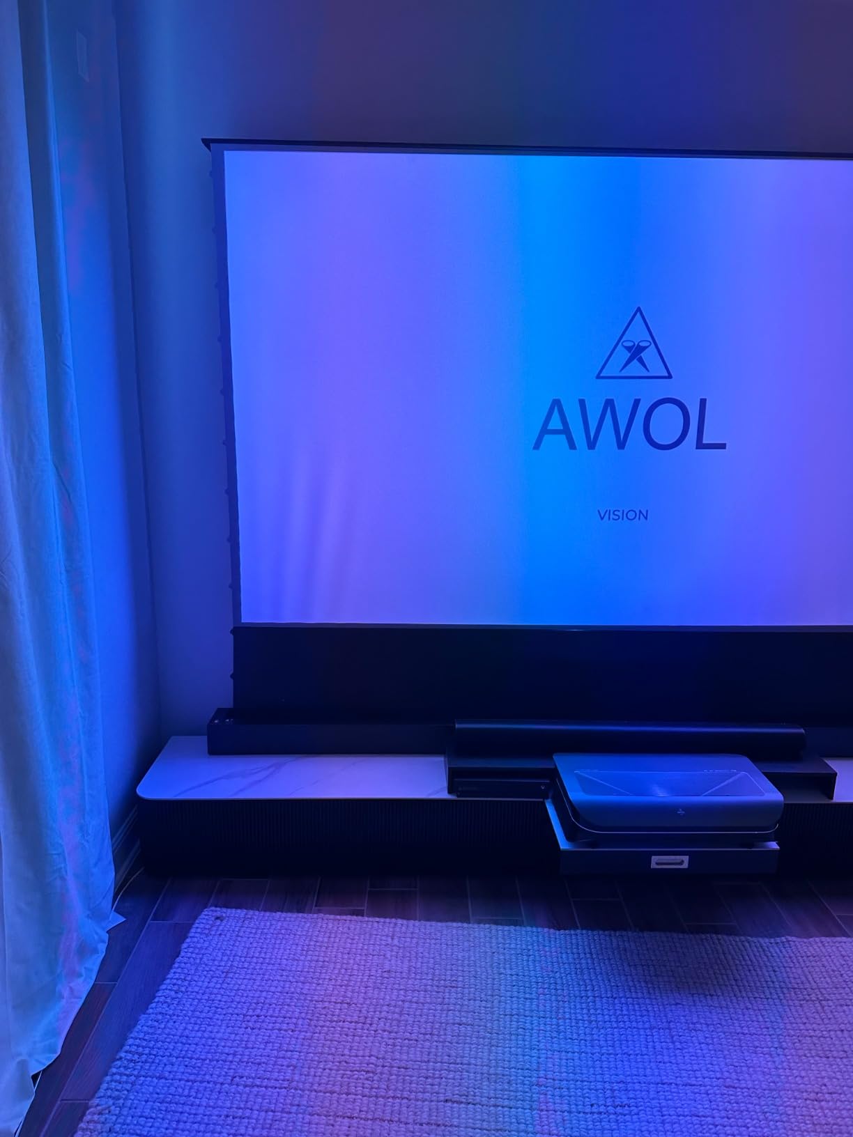 AWOL VISION 120-inch Motorized ALR Floor Rising Projector Screen for Ultra Short Throw Projector, Projector Screen for Home Theater, 4K/8K Ultra HD, 95% Ambient Light Rejecting,ALR-F220C customer photo 2