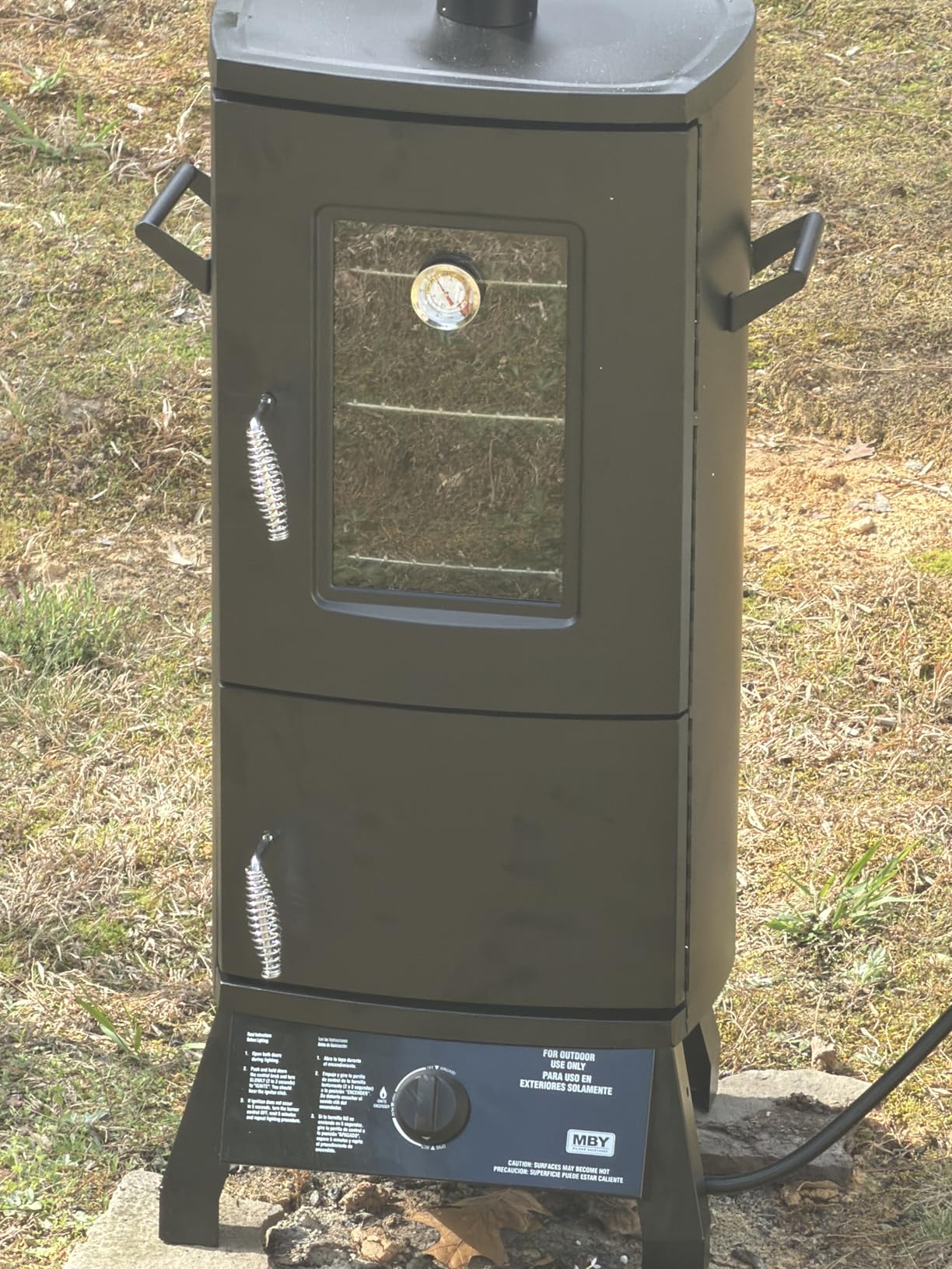 Propane Smoker with Cover, Vertical Meat Gas Smoker Grill Outdoor Heavy Duty 3 Removable Smoking Racks, Black customer photo 1