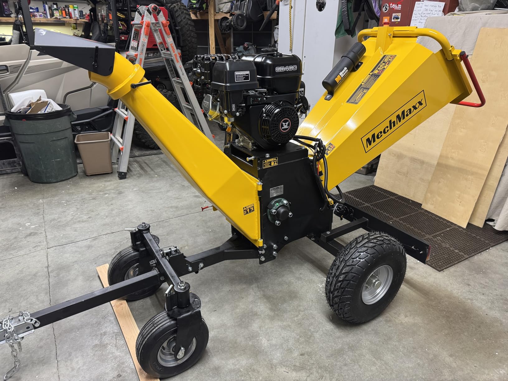 MechMaxx 4 inch DUCAR 212cc 7HP Gasoline Engine Powered Wood Chipper Shredder with Tow Bar, 4