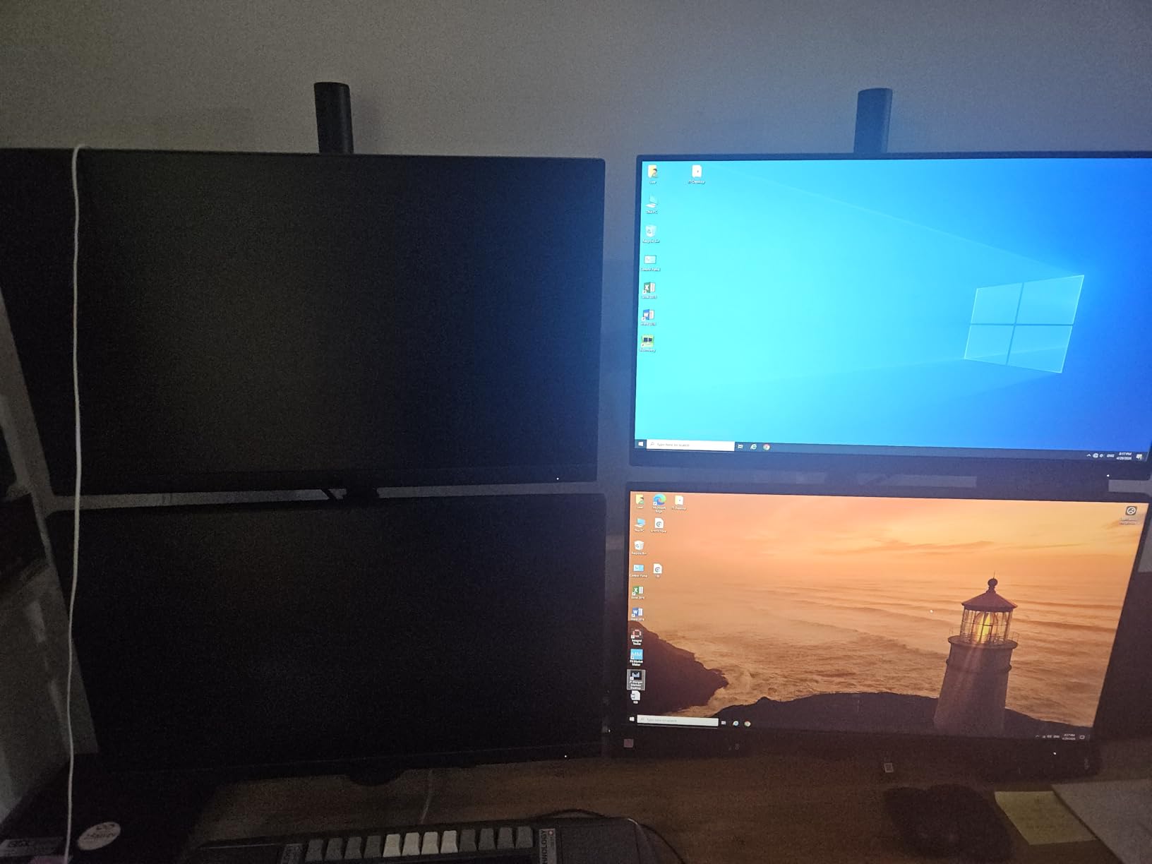 BONTEC Triple Monitor Desk Mount, Supports 13-32 Inch Screens, Full Motion Adjustability, VESA 75x75/100x100mm, Up to 22lbs per Arm, C Clamp and Grommet Mounting Options, Cable Management customer photo 1