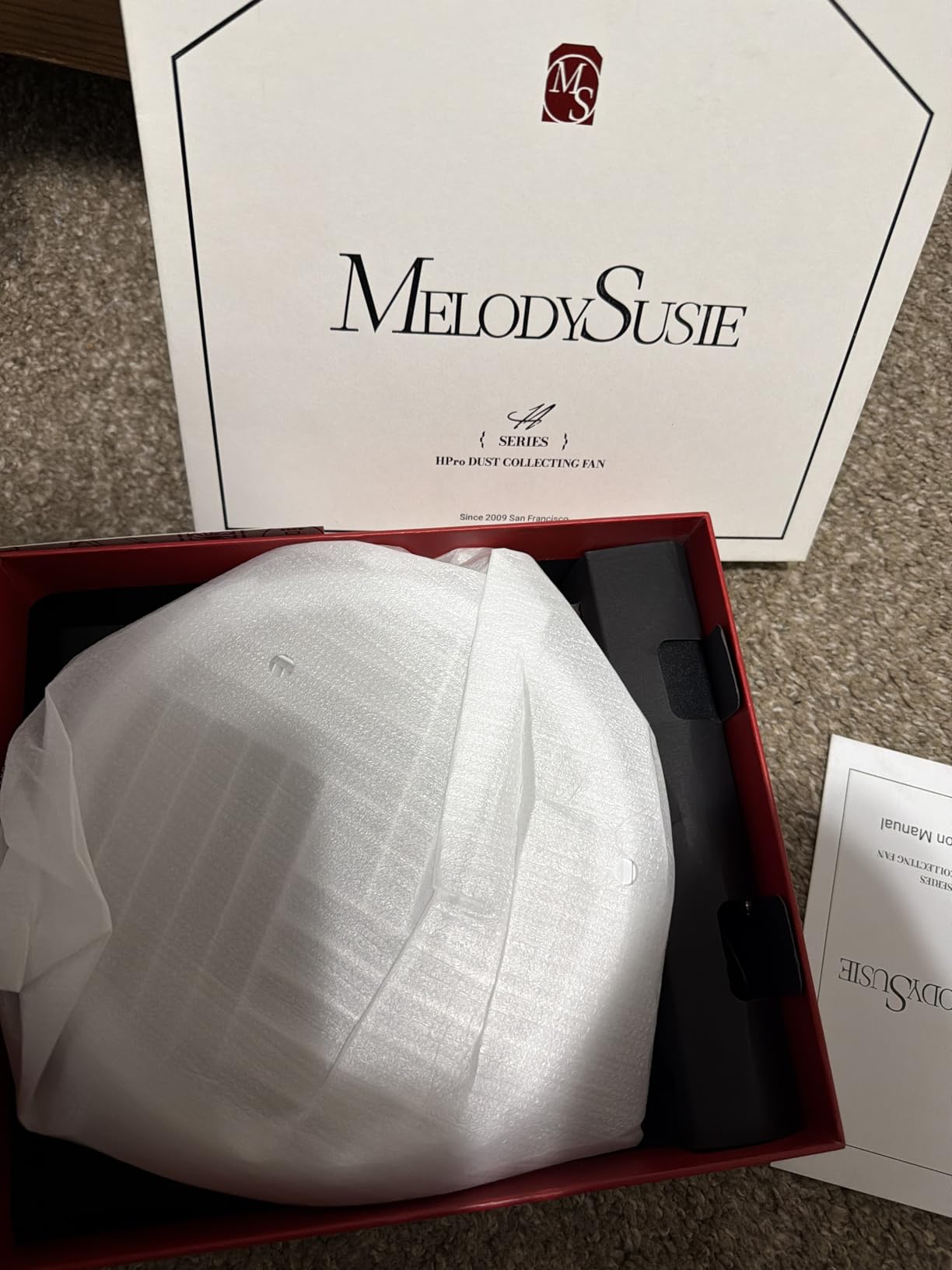 MelodySusie Compact Nail Dust Collector with Lightweight Design, Hpro 3800RPM Portable Nail Vacuum Fan with 3 Suction Modes, Reusable Filter & Easy-Control for Beginners, Nail Students & Home Use, White customer photo 1