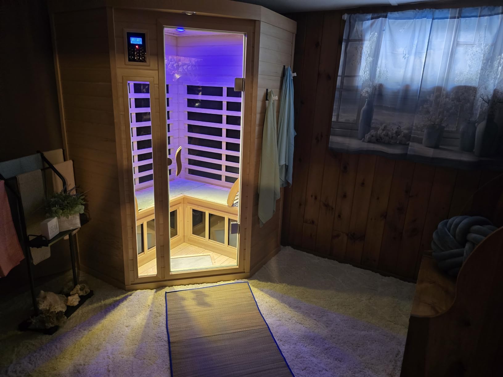 Full Spectrum Sauna, Outdoor Sauna 3 Person Infrared Sauna, Infrared Saunas for Home, 1950W 20A Low EMF Far Infrared Sauna Old Fir Wooden Sauna with Red Light Therapy, Reclining Seats customer photo 2