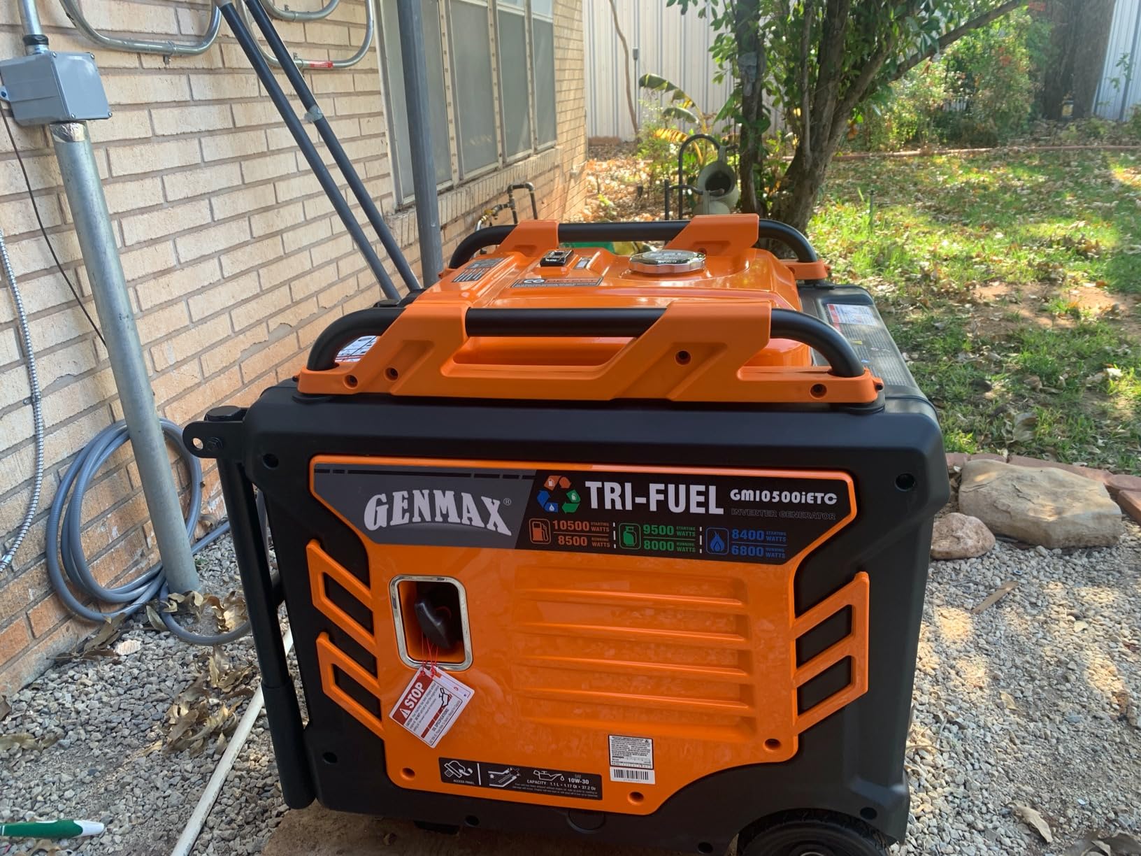 GENMAX Tri Fuel Generator,10500-Watt 458cc Tri Fuel Gasoline Propane Natural Gas Portable 50A Generator with Remote Start,Ideal for Home backup power customer photo 2