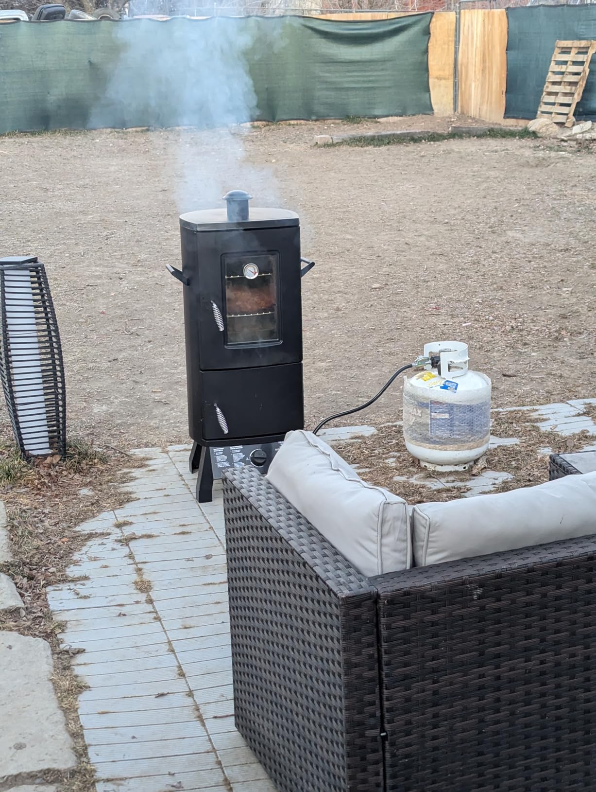 Propane Smoker, Vertical Smoker with Three Removable Shelves,Outdoor Grills & Smokers with Thermometer for BBQ, Backyard,Black… customer photo 1