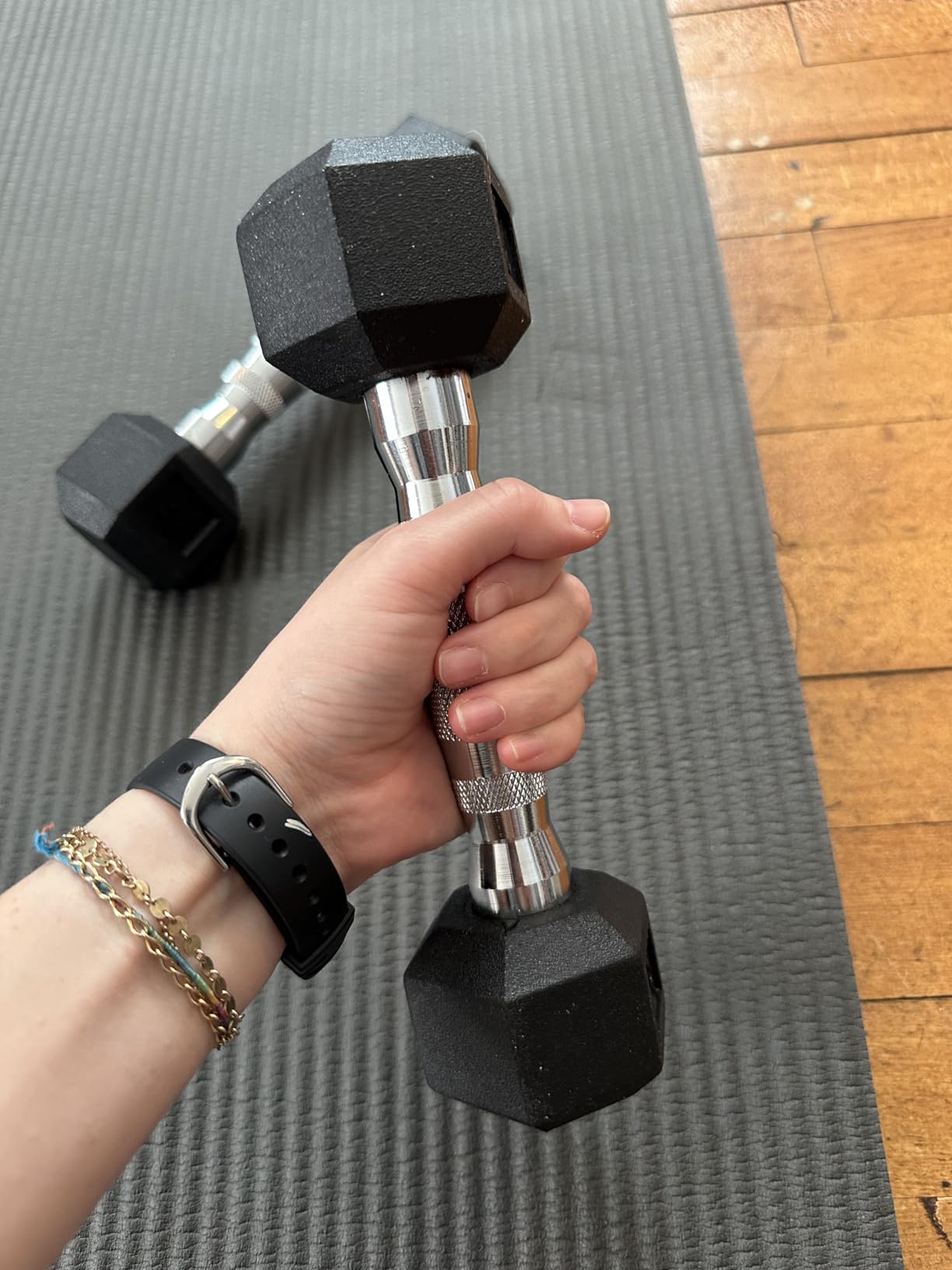 PAPABABE HEX Dumbbell Set 2.5-125lb, Rubber Encased Home Gym Dumbbells, Exercise & Fitness Weights Dumbbells for Women & Men, Hand Weight for Strength Training customer photo 1