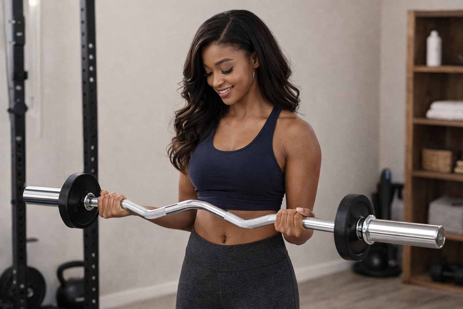 Amazon Basics Olympic 2-Inch Curl Barbell Bar, 47